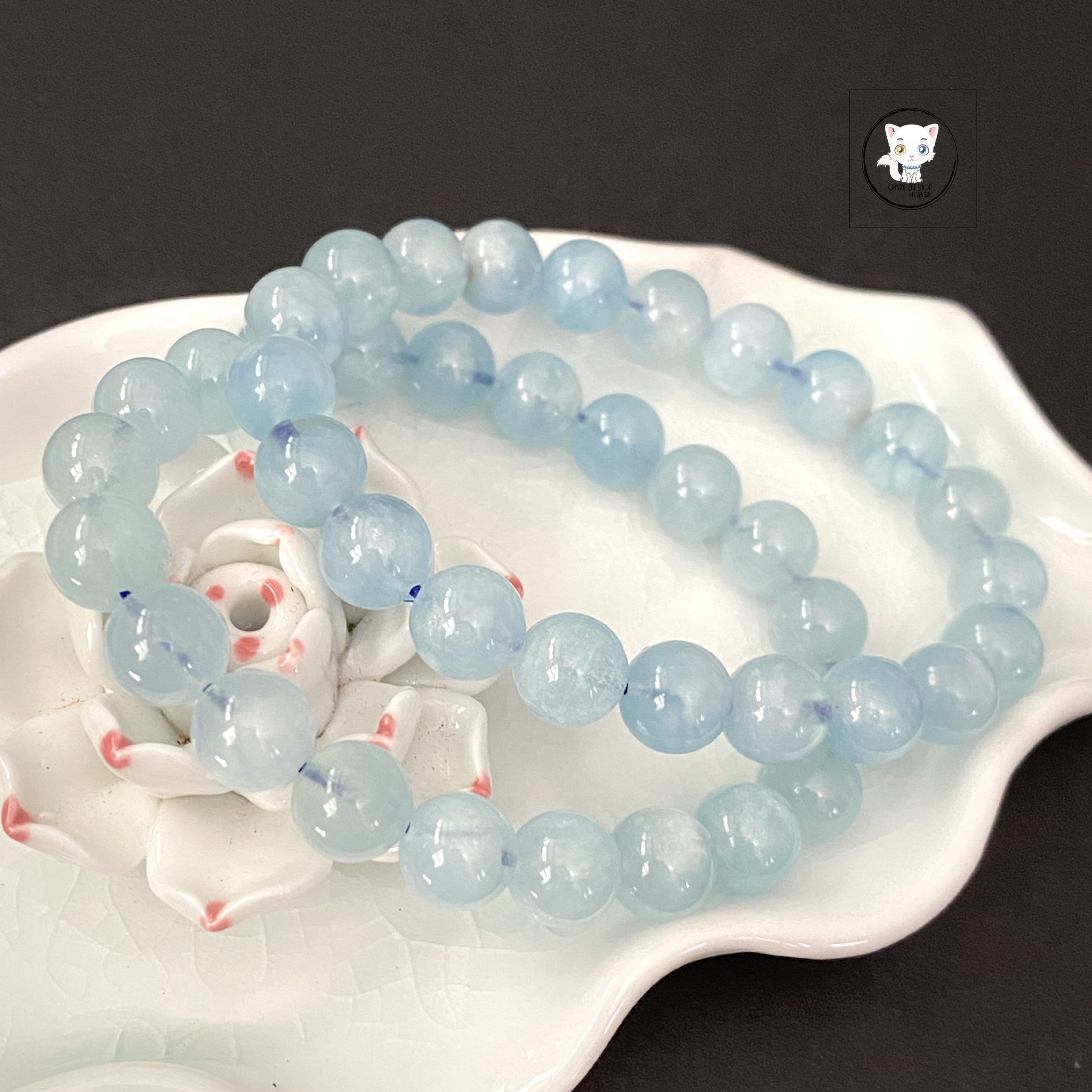 天然海藍寶手鏈 9mm