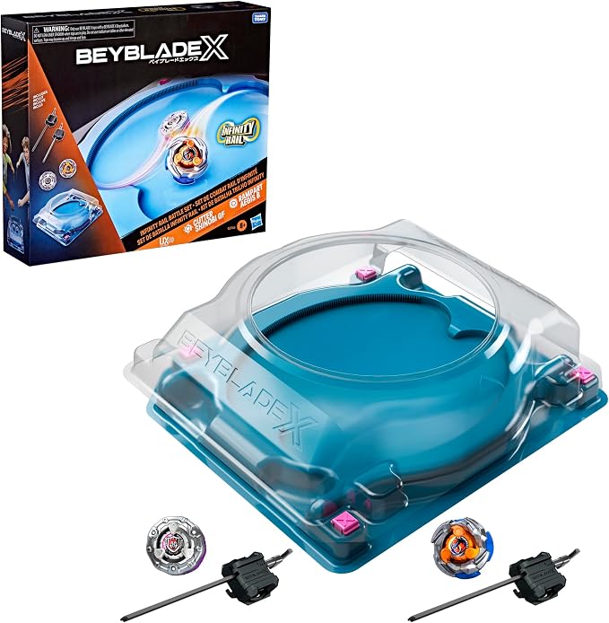 爆旋陀螺X Beyblade X Infinity Rail Battle Set | 影刃忍者 Cutter Shinobi GF VS 神盾壁壘 Rampart Aegis B 連發射器及戰鬥盤套裝