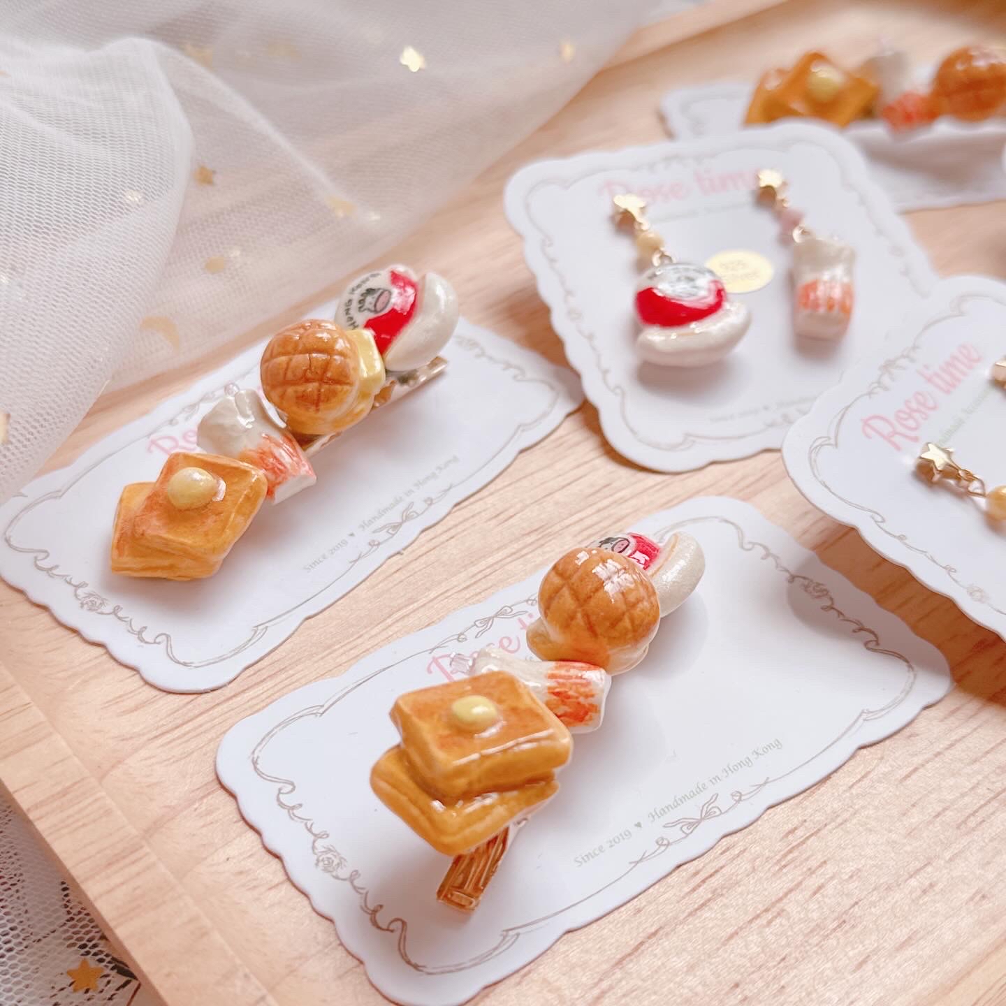 Rose time 3月13-15日 精選半價🩷 手繪港式茶餐廳小食髮夾🩷 七周年精選半價