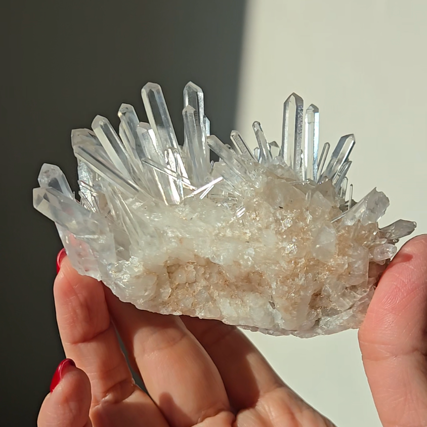 Blue smoke Lemurian needle quartz cluster - LQ545