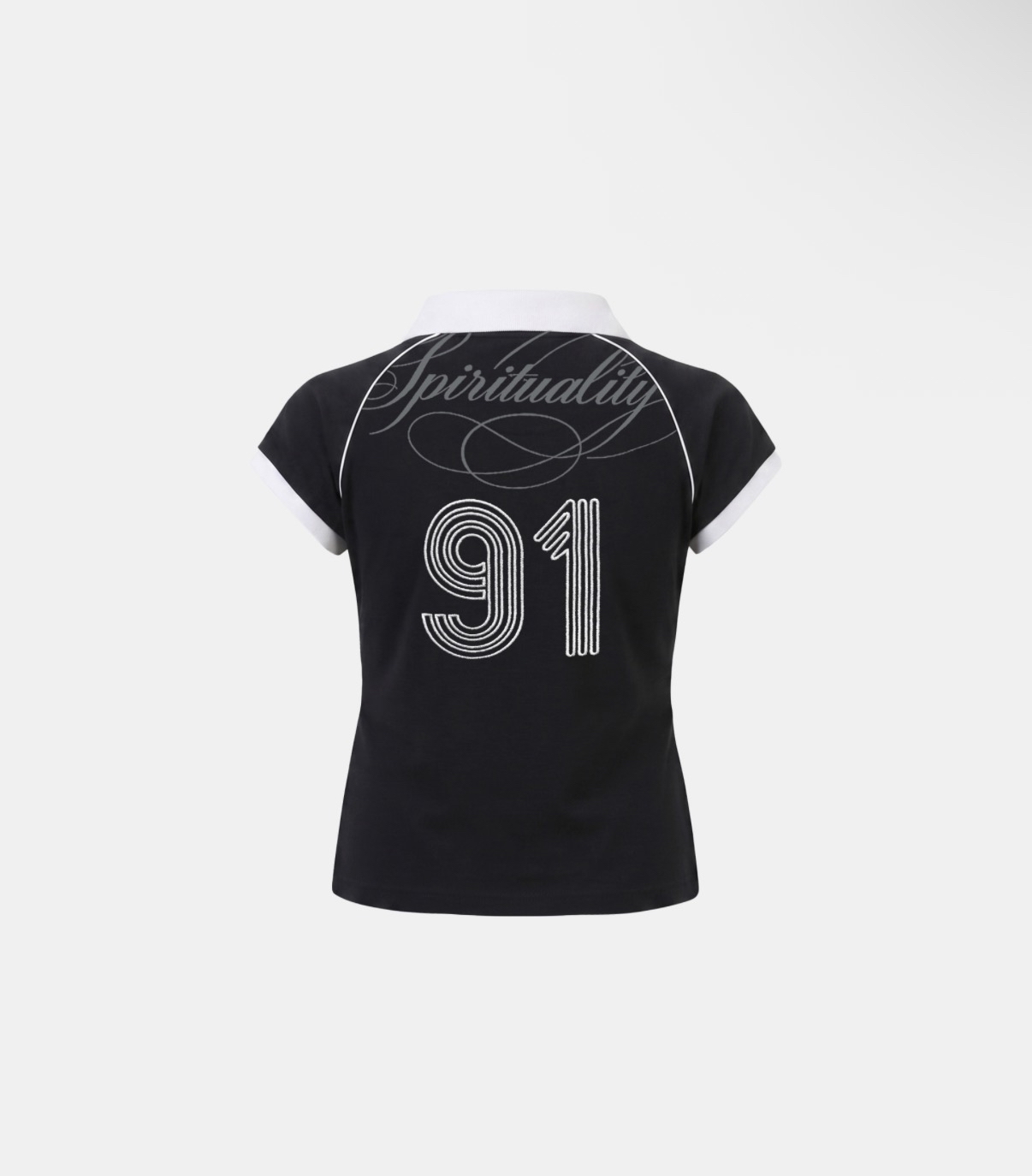 BADBLOOD新款 [w-tee26-159] 90s Vintage Club Jersey Polo T-Shirt - Black