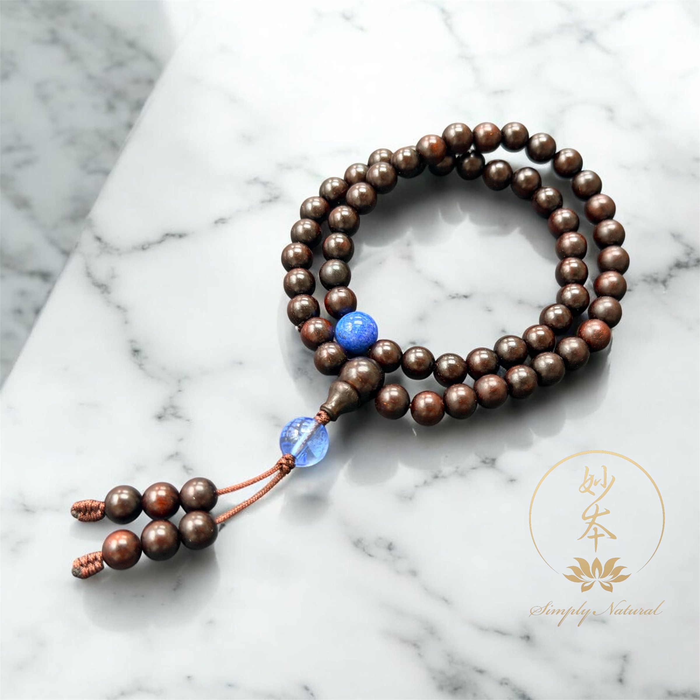 6mm 54粒印度小葉紫檀 配：藥師佛、青金