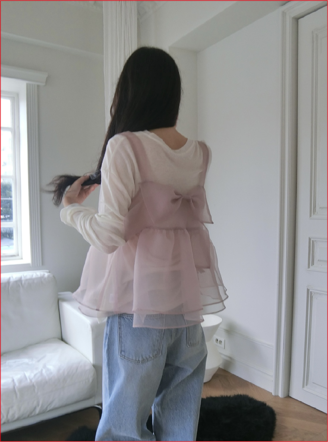 【突發開團． 26 S/S 新色入】 漆黑中的螢火蟲～薄紗大蝴蝶2-ways外搭背心 SF0004