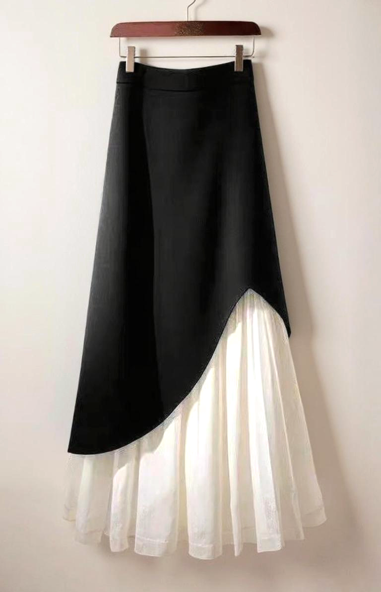 Duo-Tone Asymmetrical Skirt