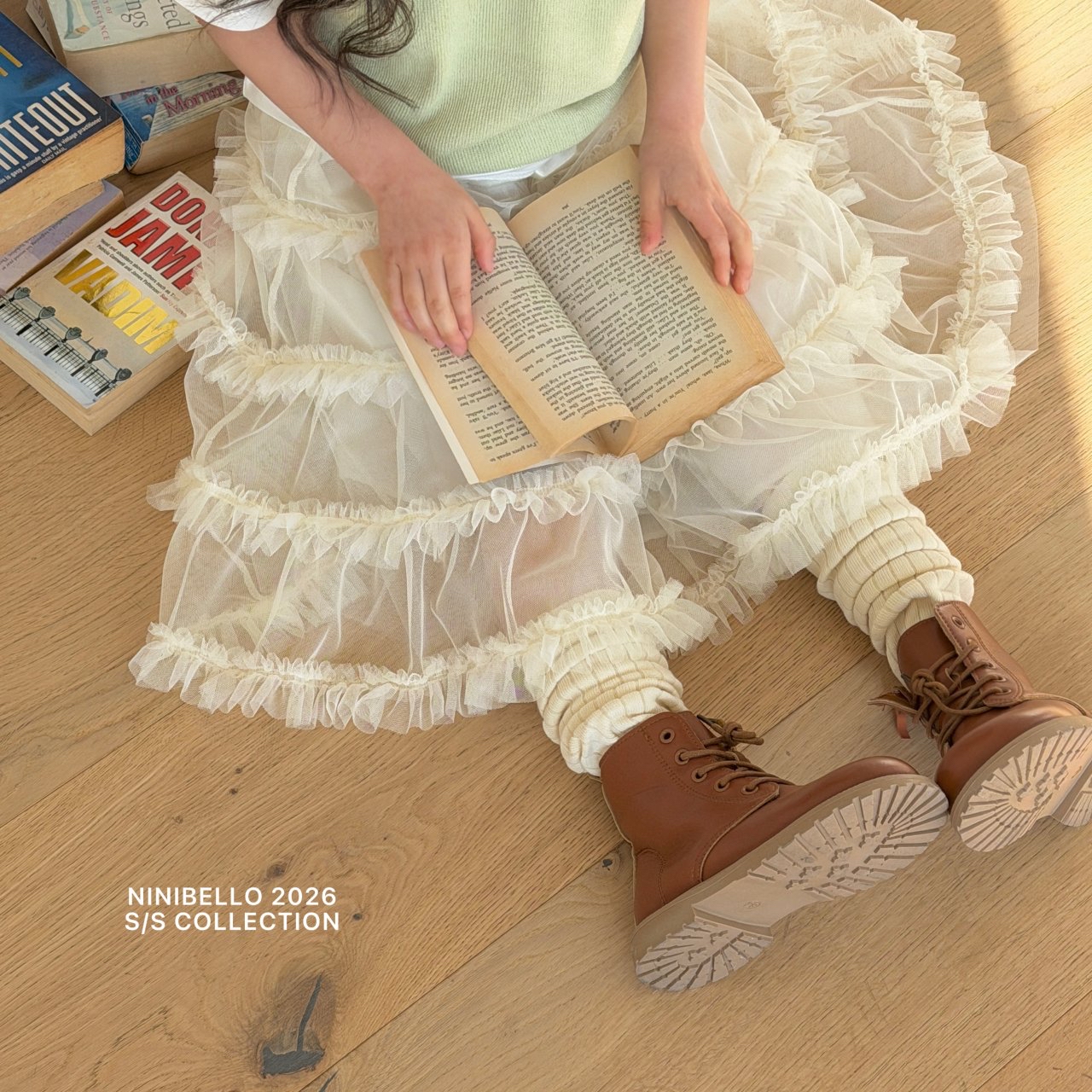 Ninibello | cake skirt (Ivory/Pink M100-110)