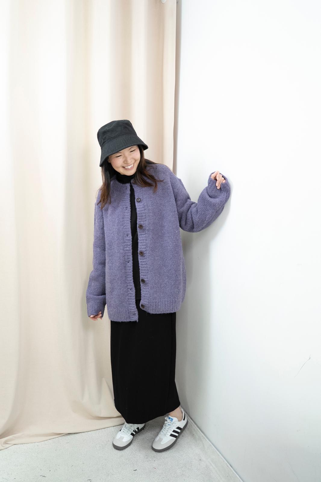 排扣造型大冷衫（紫色）