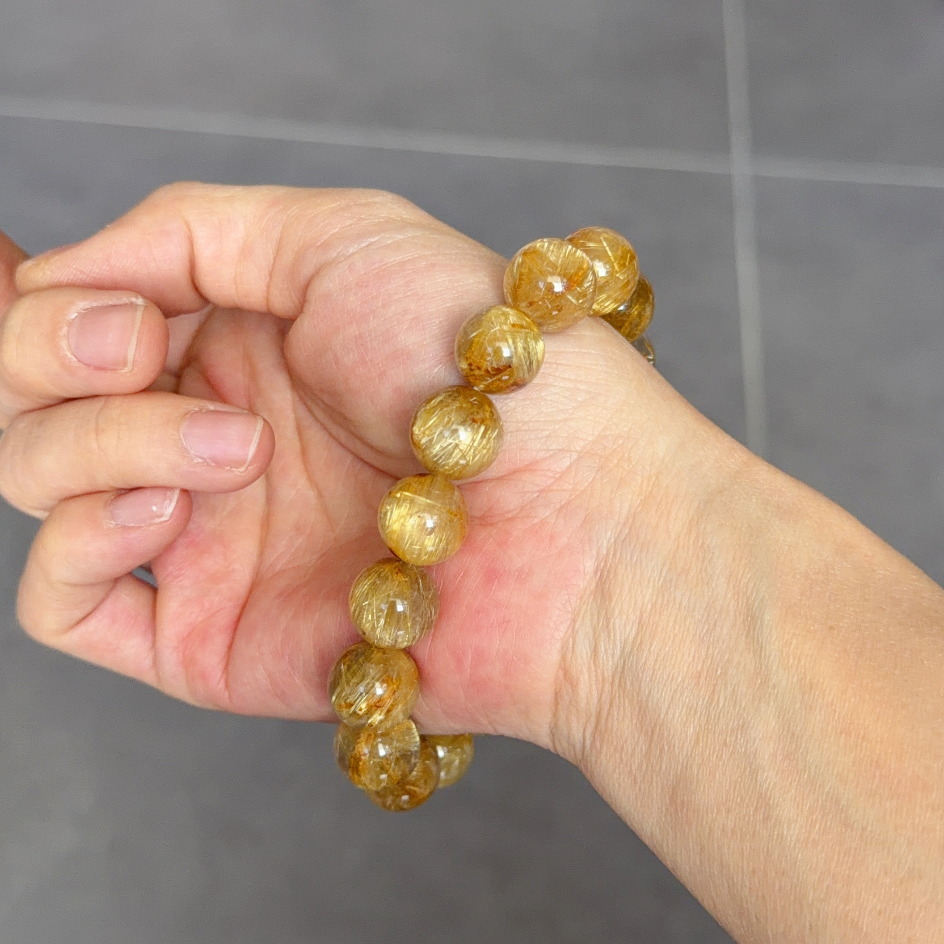 12.6mm金鈦晶手串