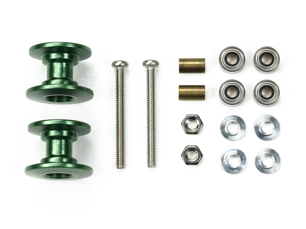 LIGHTWEIGHT DOUBLE ALUMINUM ROLLERS (13-12mm/GREEN)