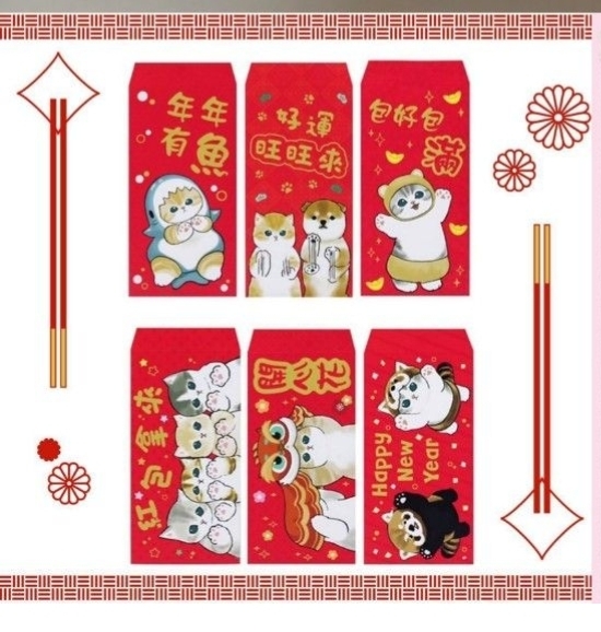 現貨💜正版💜 mofusand 鯊魚貓 貓福  mofusand利是封 鯊魚貓利是封 貓福利是封  利是封 新年利是封 😃