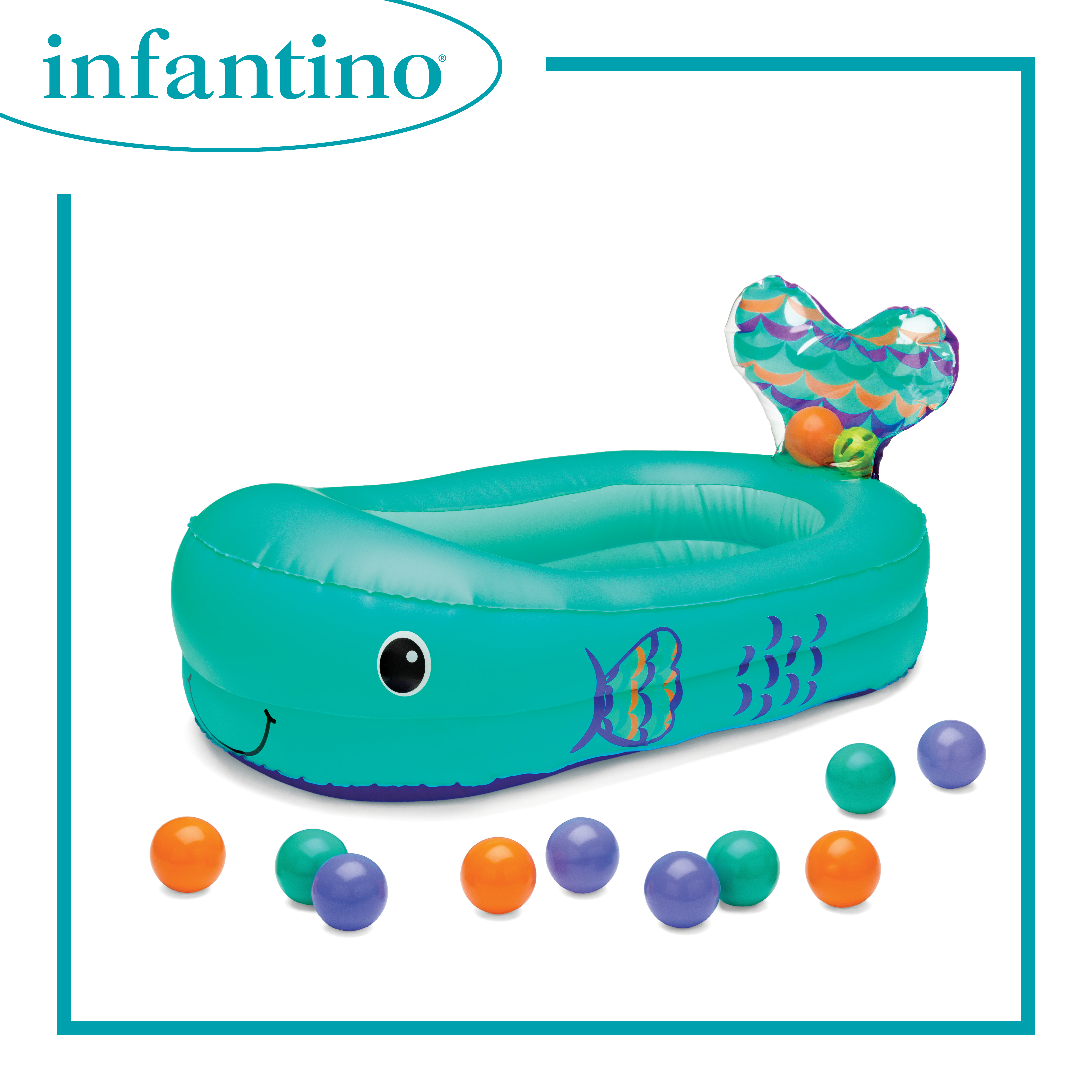 吹氣浴盤連波波池 小鯨魚 (溫度感測)　Whale Bubble Bath Inflatable Bath Tub (with Temperature Sensor)