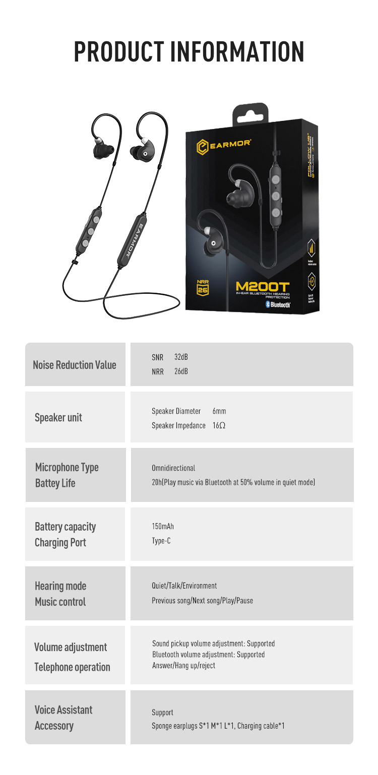 EARMOR M200T 電子降噪耳塞