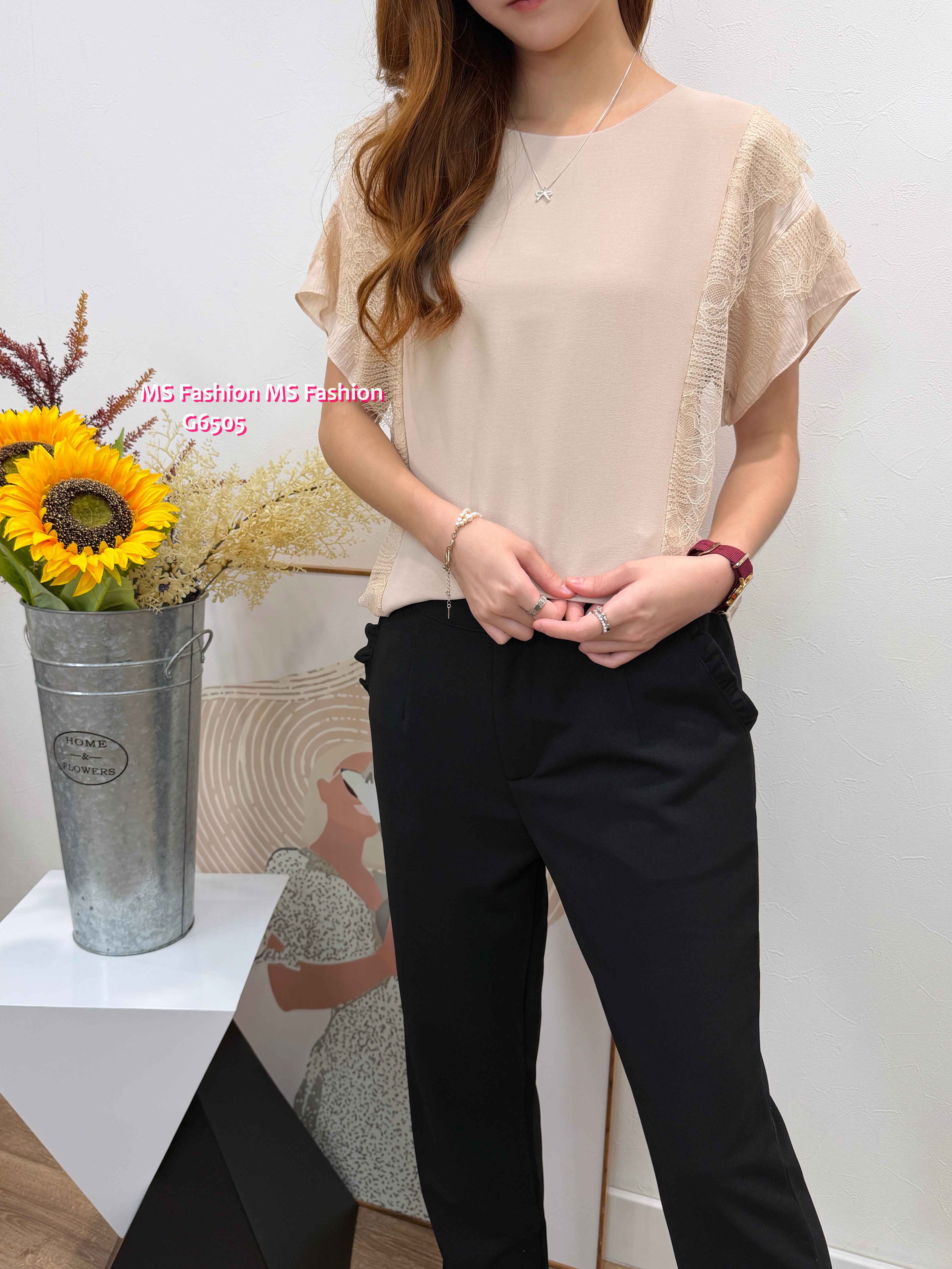 G6505 靚料拼lace top