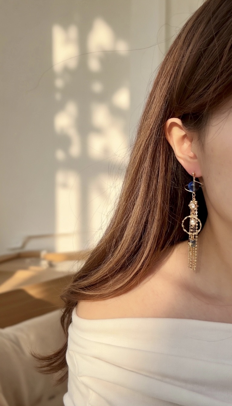 手製扭結星球流蘇耳環🌍