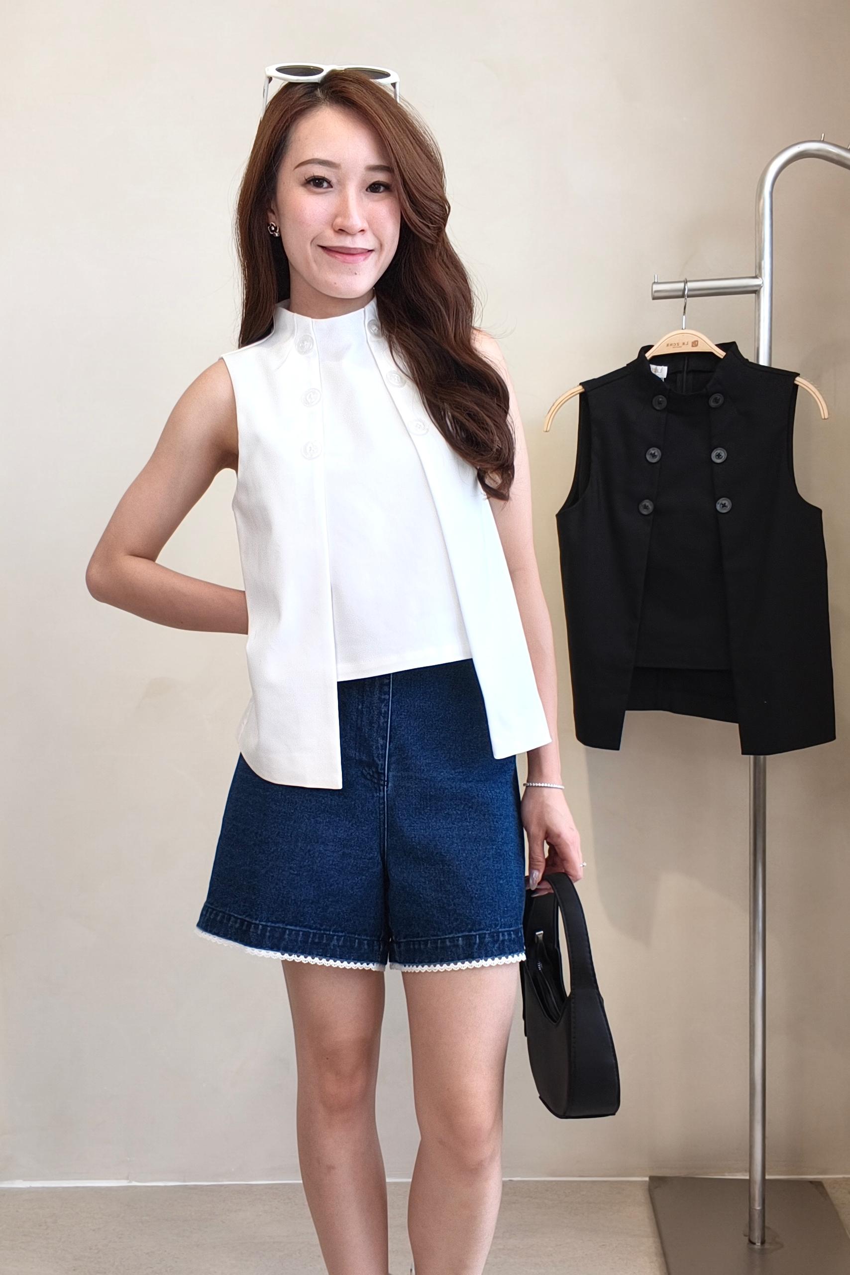 3194 Aveline Button Vest Top