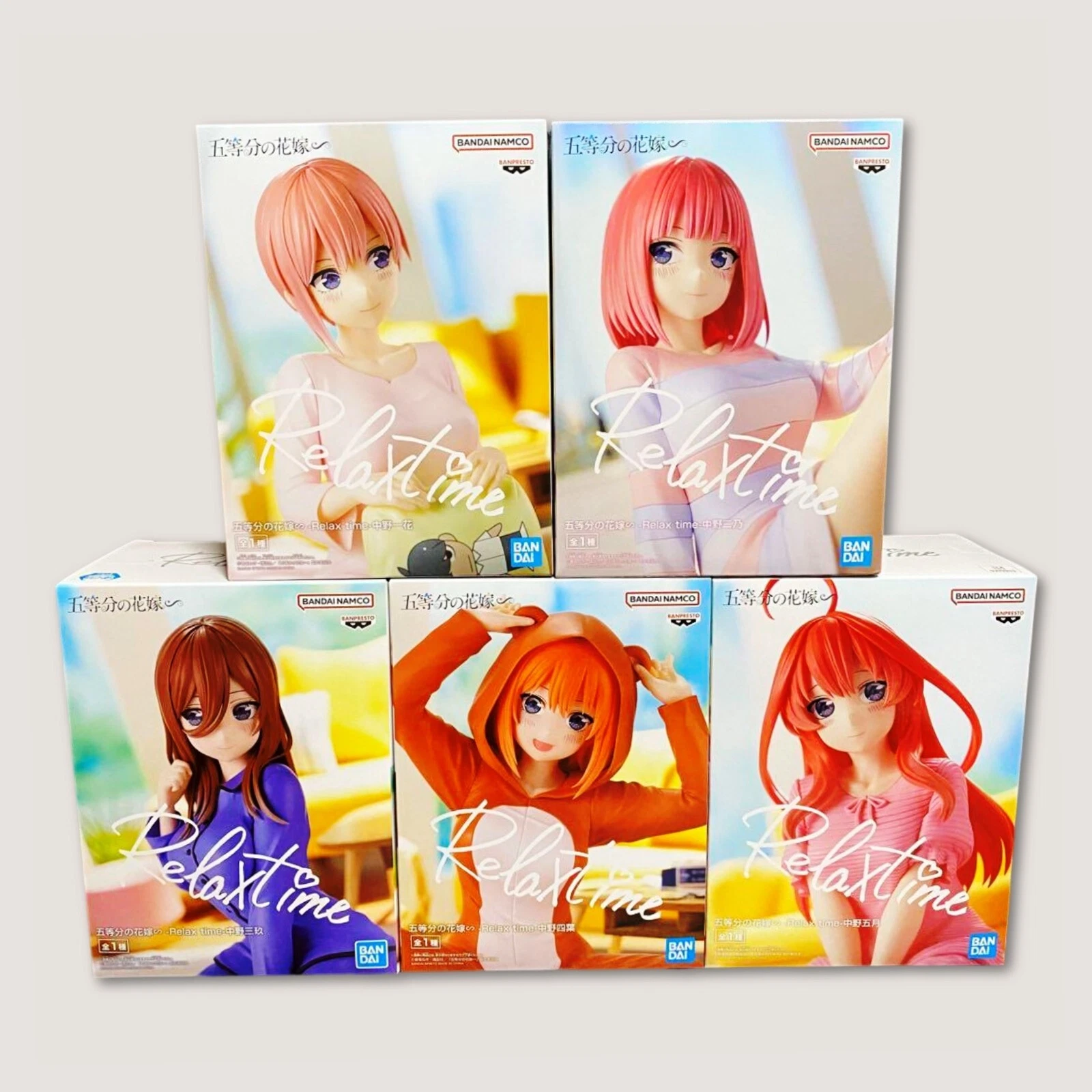 Banpresto, Relax Time Figure: The Quintessential Quintuplets, Set of 5pcs 五等份花嫁 家居服套裝
