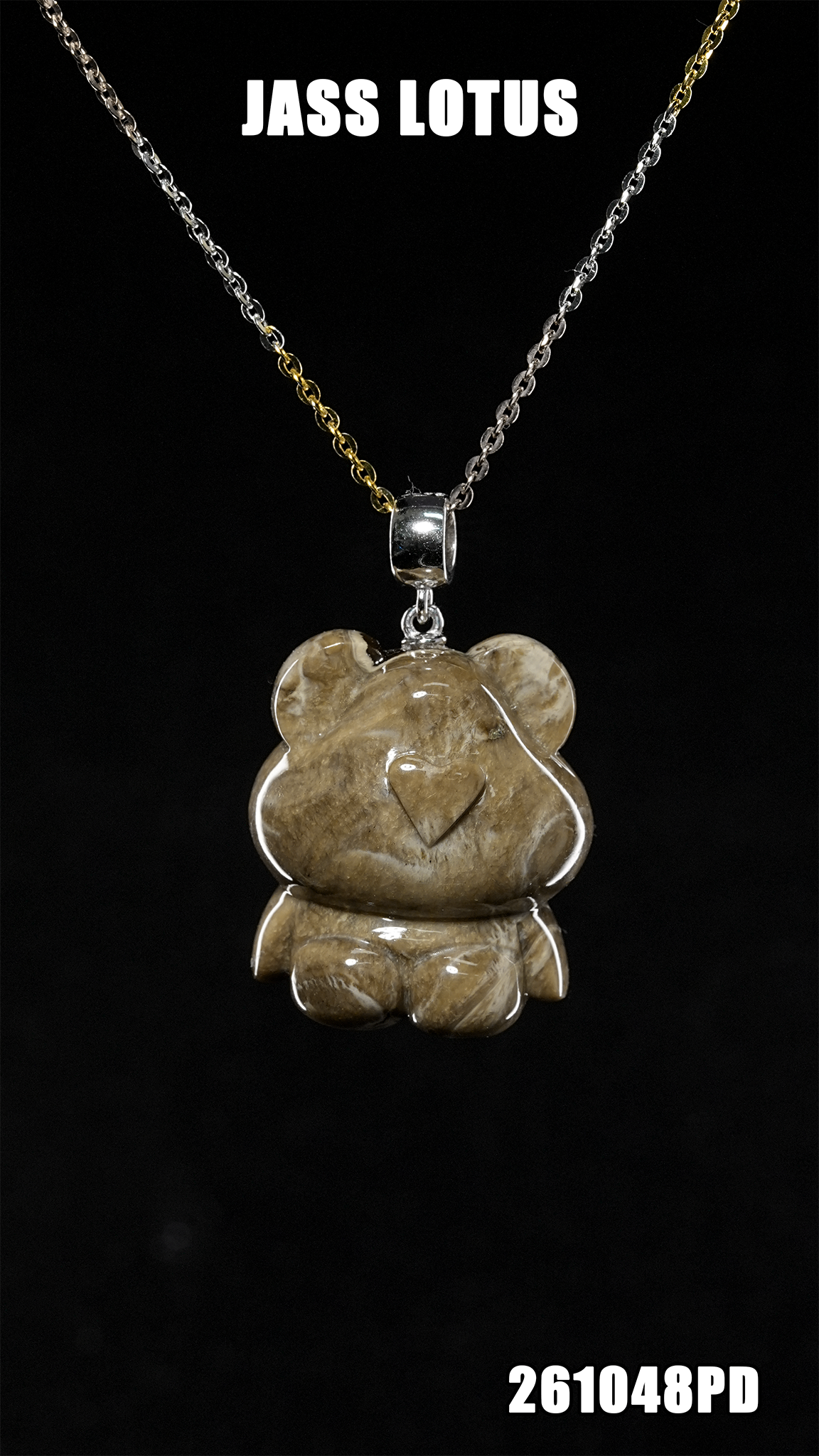 緬甸天然琥珀瓷白根溶洞珀小熊吊墜