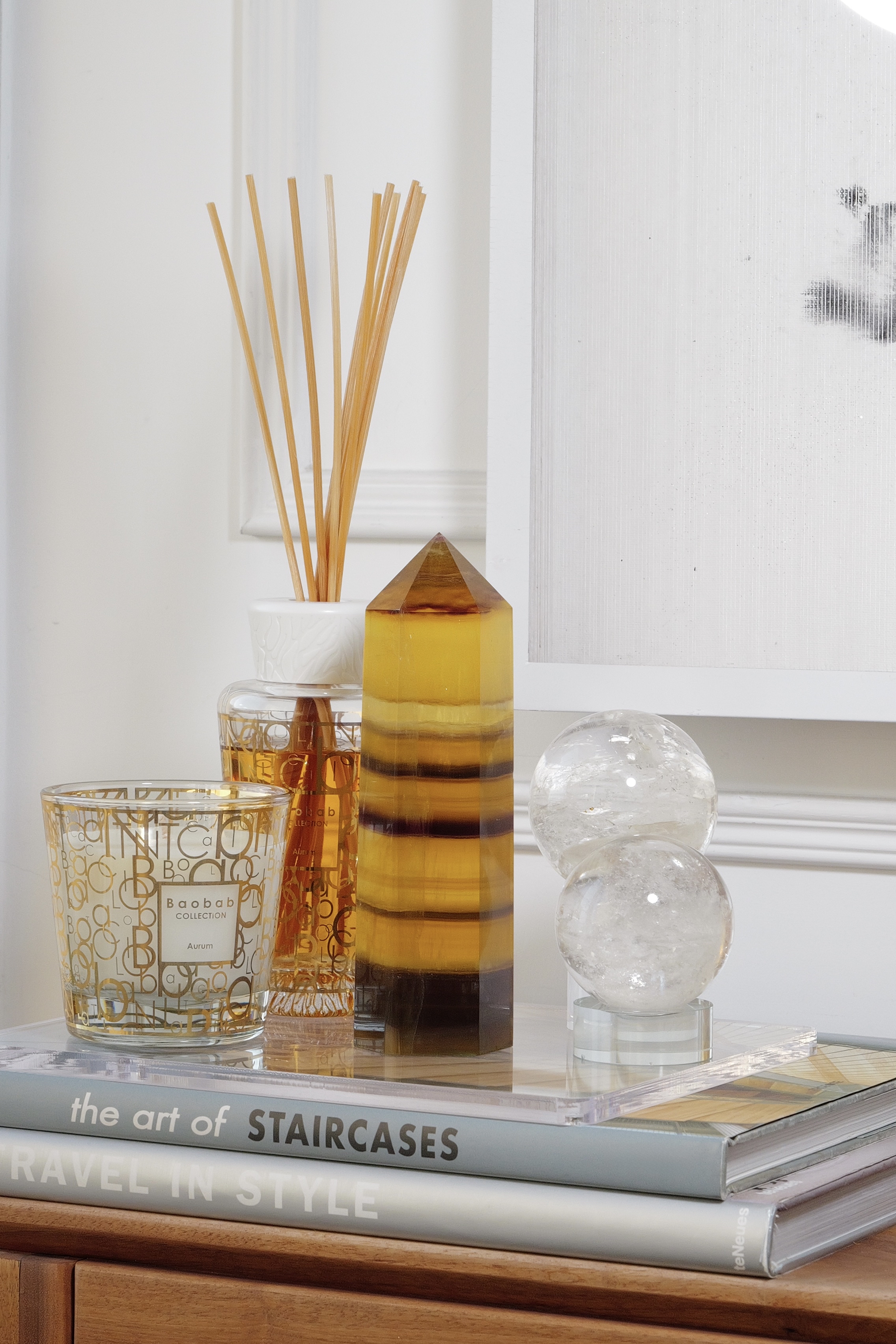  ༒18.6cm+黃螢石千層紋六角柱༒ FL.3502C82G10FM-RB5*