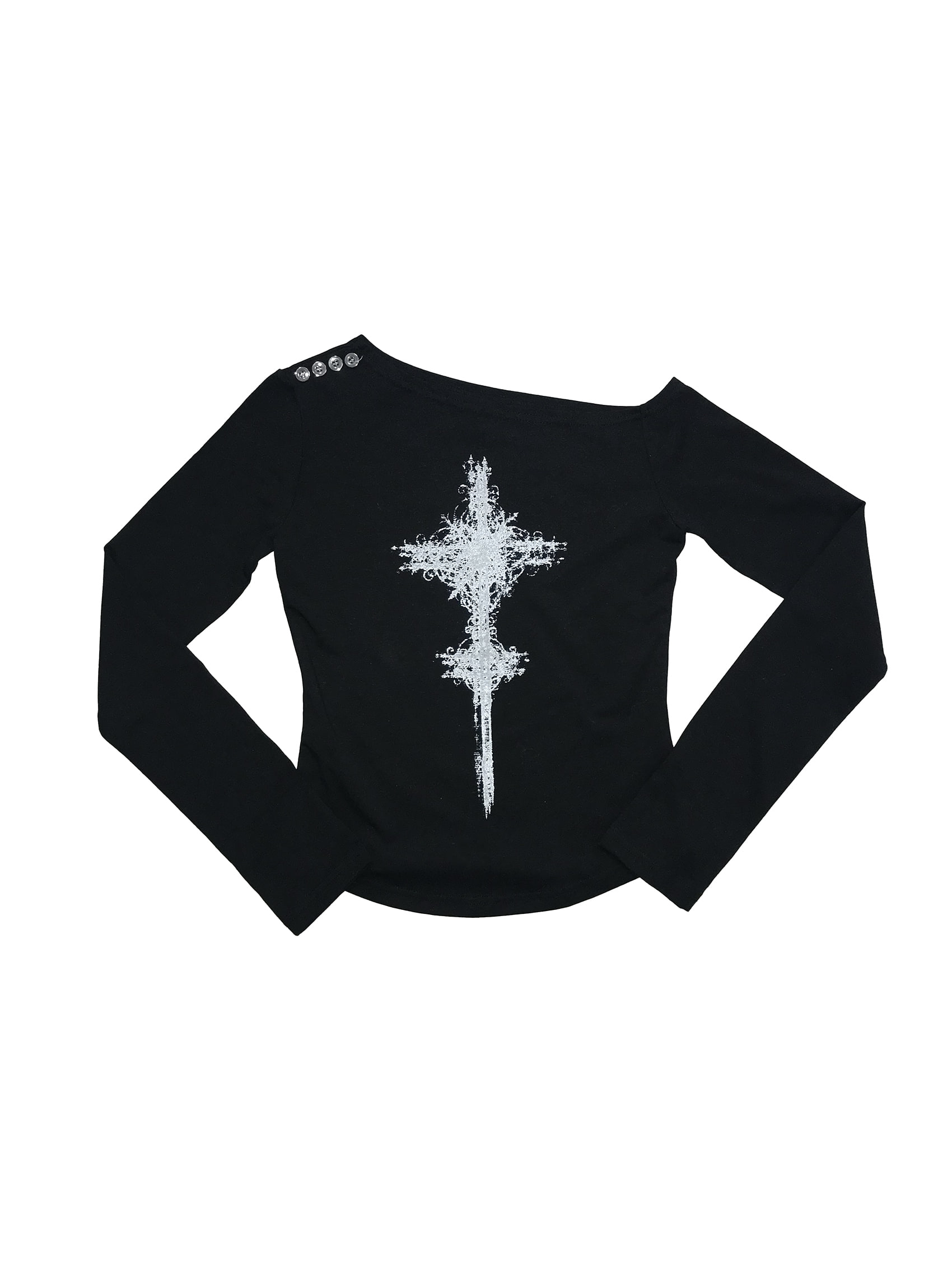 Asymmetric Gothic Cross Long Sleeve