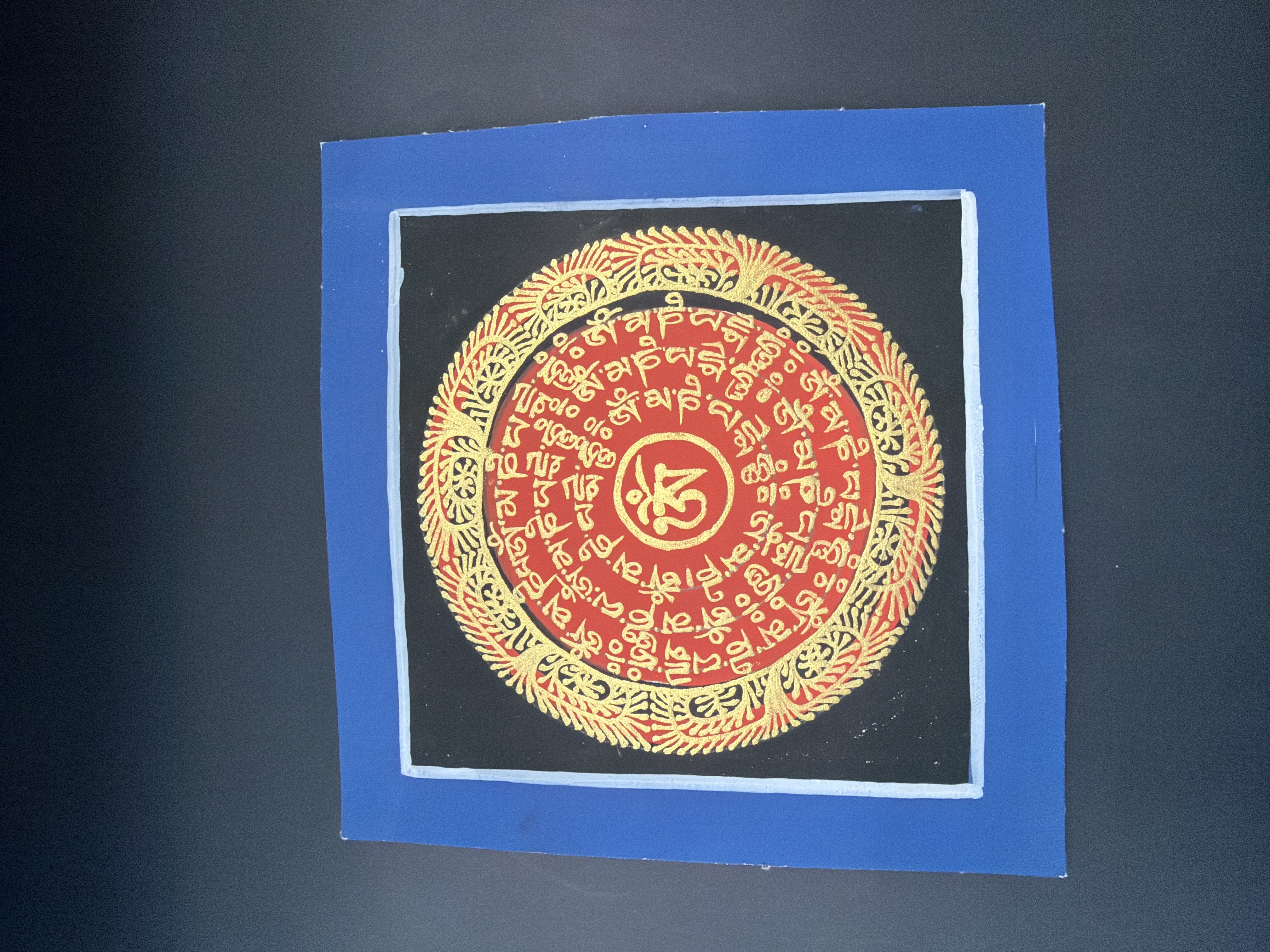 #10 尼泊爾（細）唐卡（六字大明咒）已加持大約12*12cm