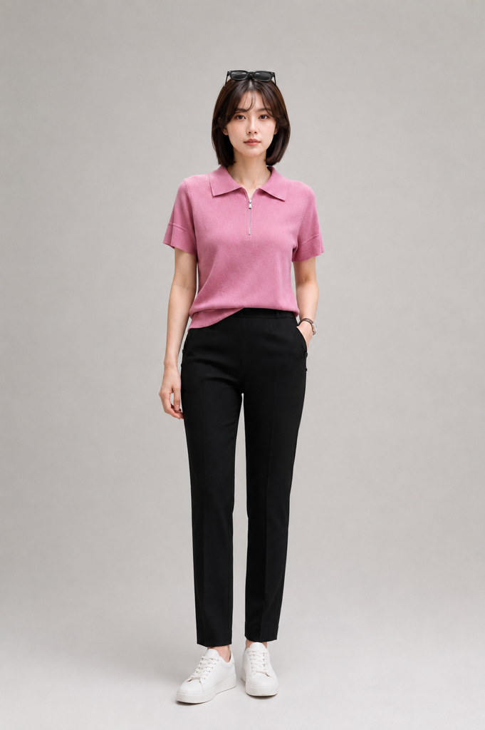 MFY2025-05 Luxe Zip Collar Knit Top