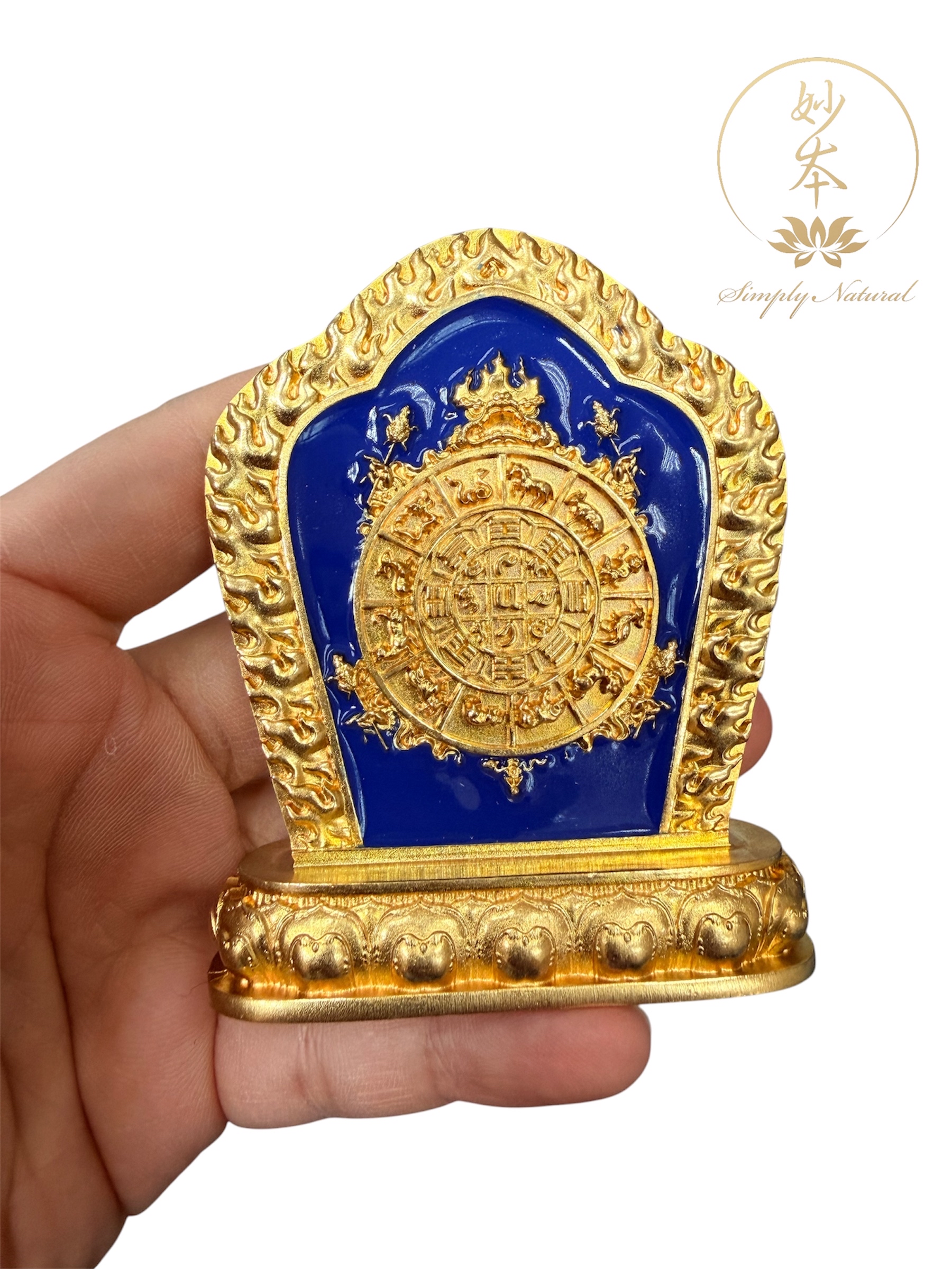 十相自在（時輪金剛+九宮八卦）雙面座台已加持（高8* 長6.5cm*深2.5cm)