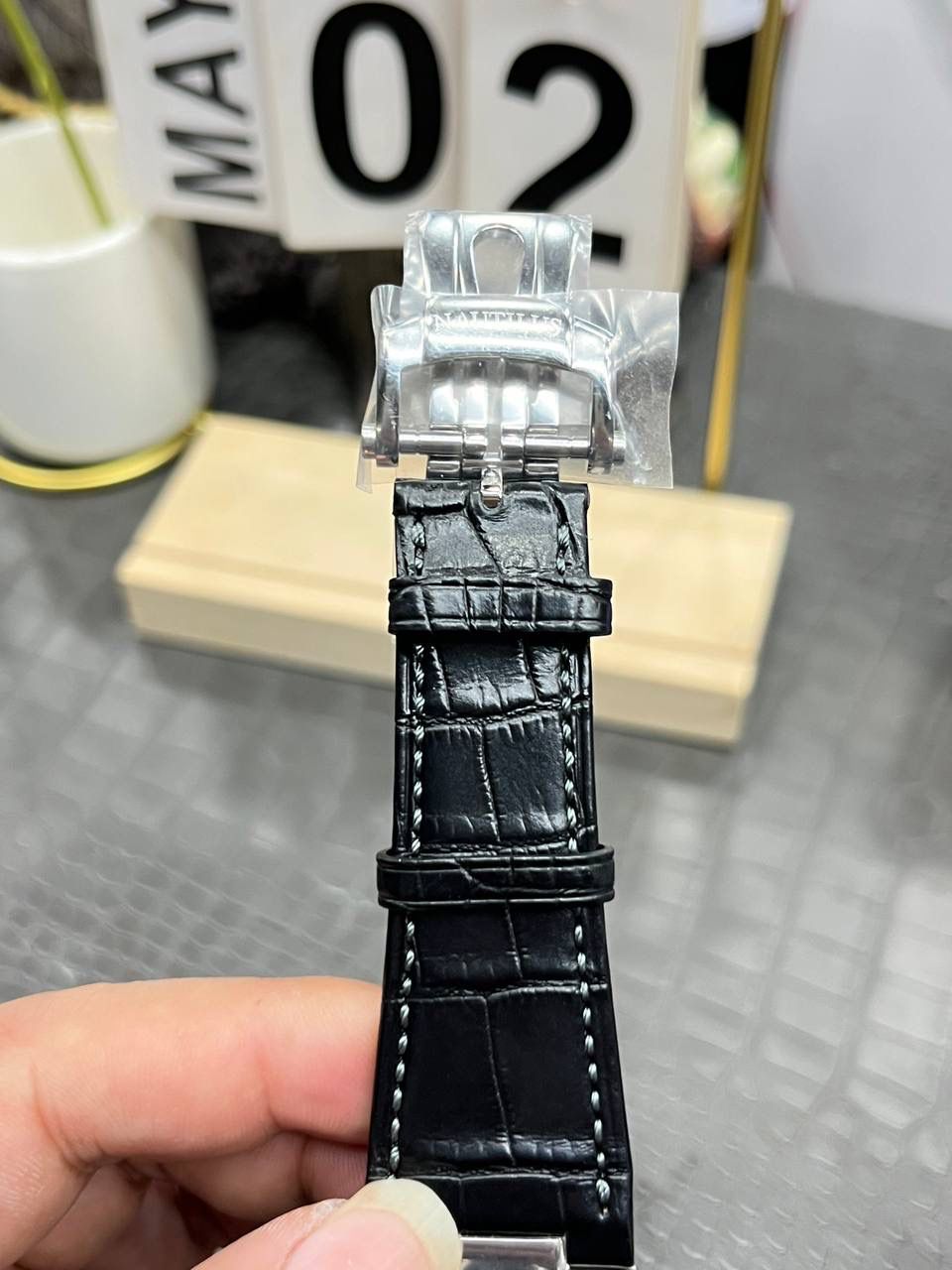 百达翡丽鹦鹉螺5711系列/蓝盘白钢鳄鱼皮带款/40mm*8.3mm/Cal.324全自动一体机械机芯😍💯🤍