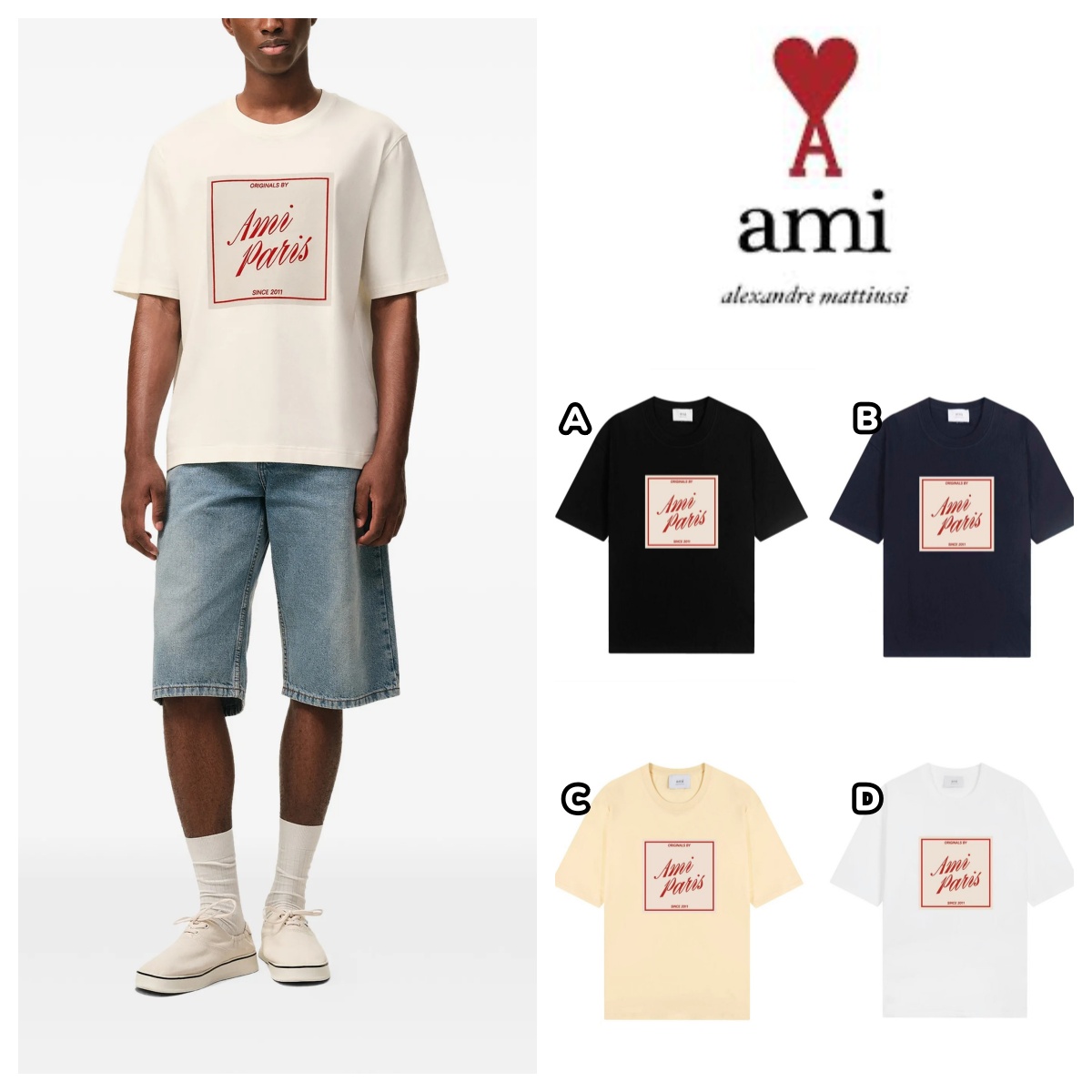 Ami Paris Heritage 印花短袖Tee