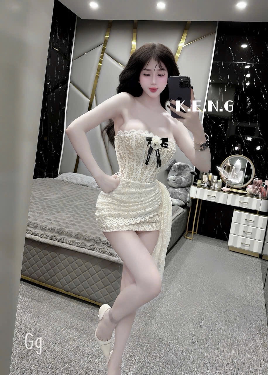 黑色優雅蕾絲緊身胸衣迷你連身裙