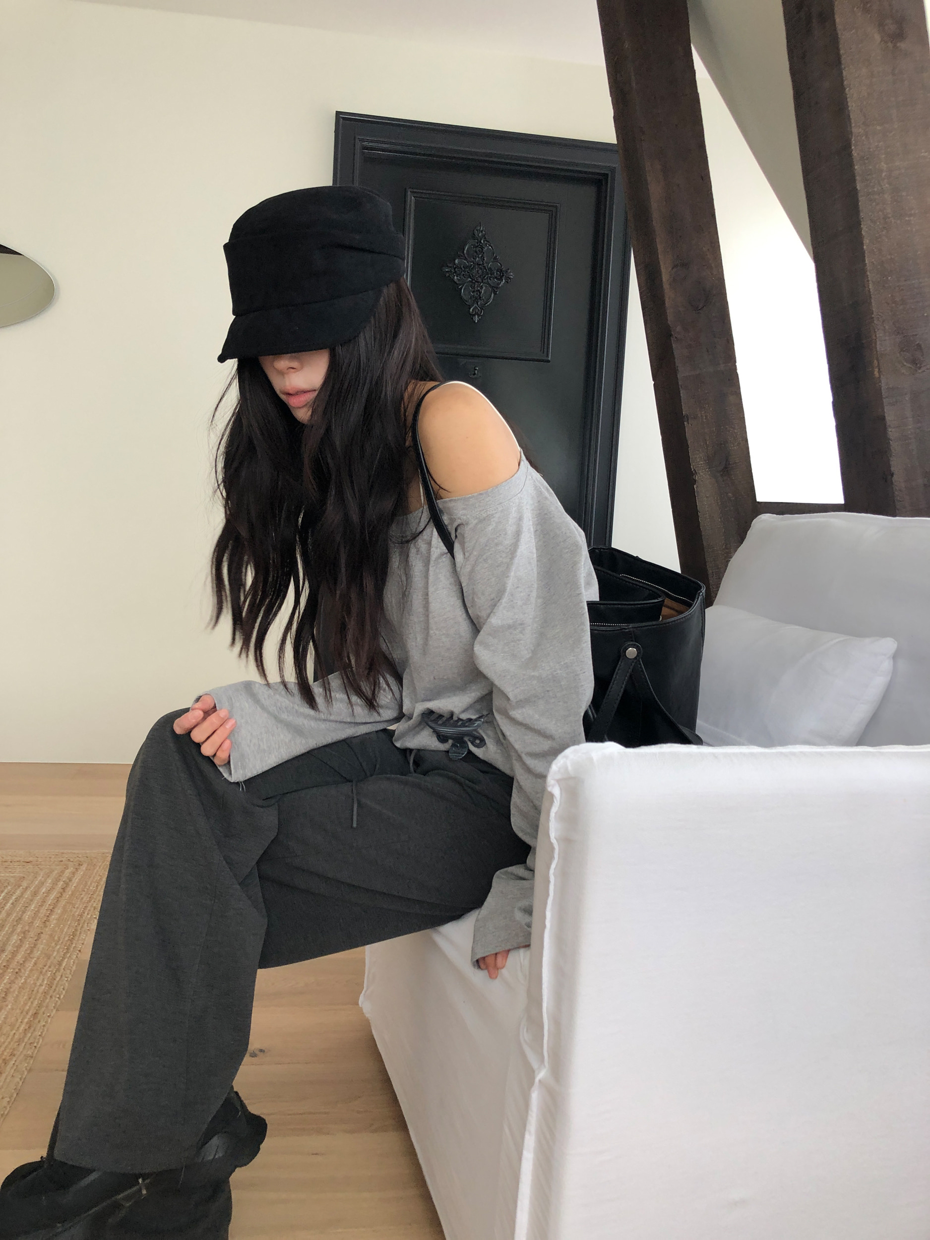 Fold-Over Wide-Leg Sweatpants