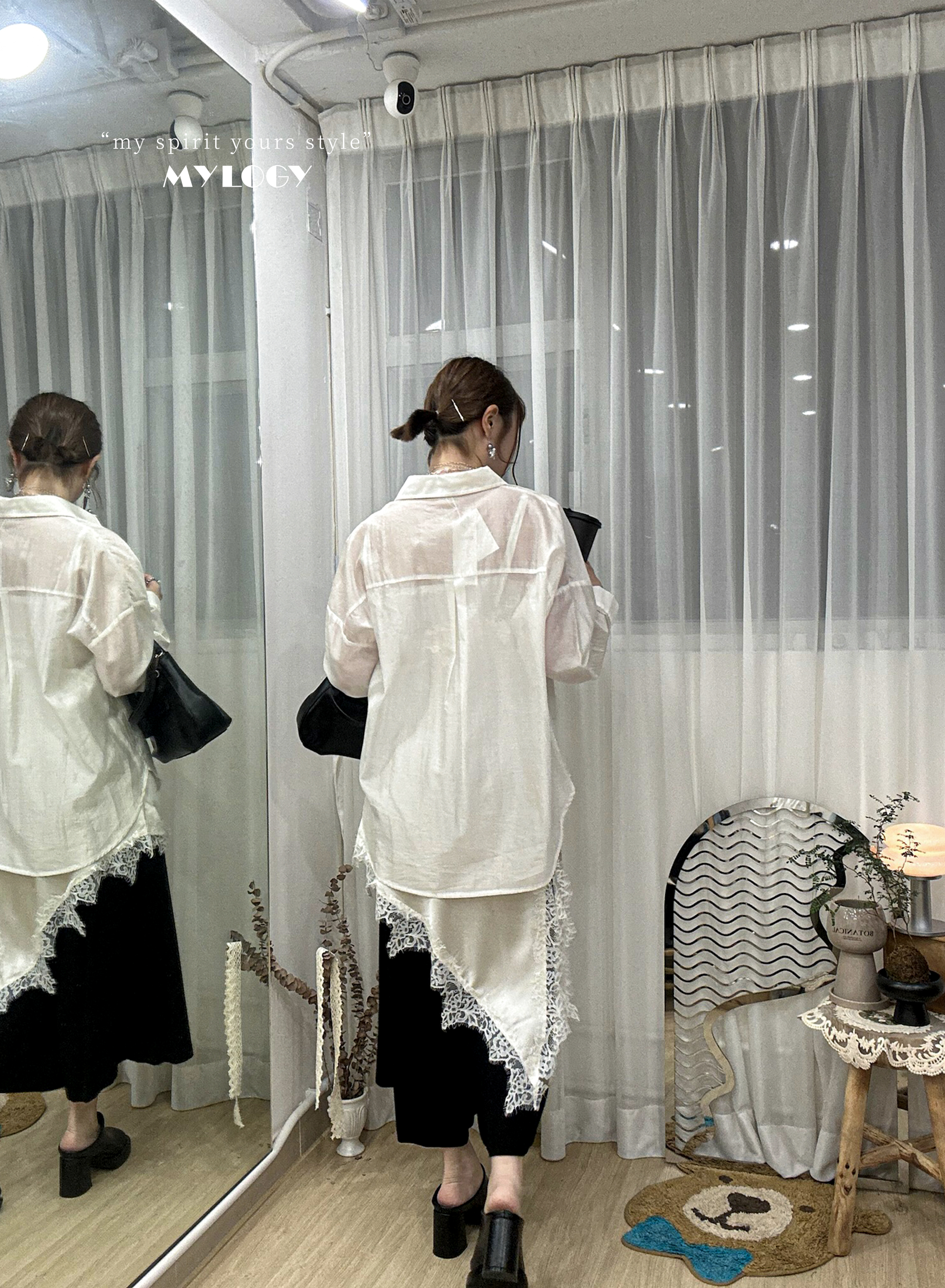 <今季大熱> 文藝知性美～絲滑(可調較)吊帶斜角蕾絲露背外搭 SN0005