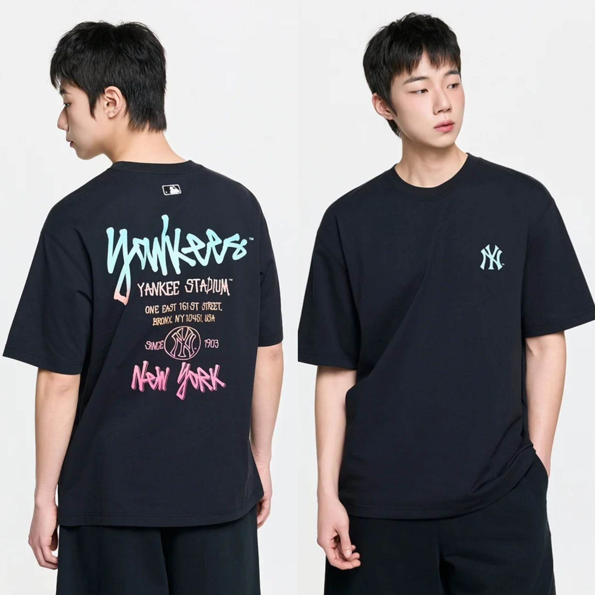 *🇰🇷韓國直送MLB韓國🇰🇷專門店 紐約洋基隊SIMPLE LOGO  OVER FIT T-SHIRTS 3ATSB1563男女同款 折扣優惠🈹*