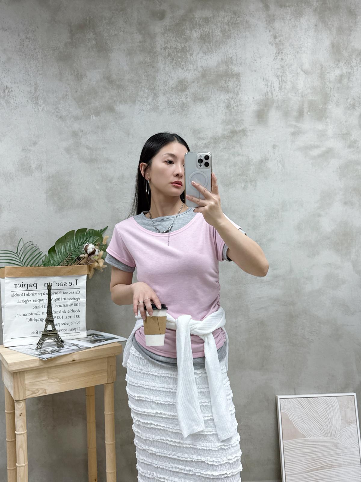 G12 假兩件拼色top