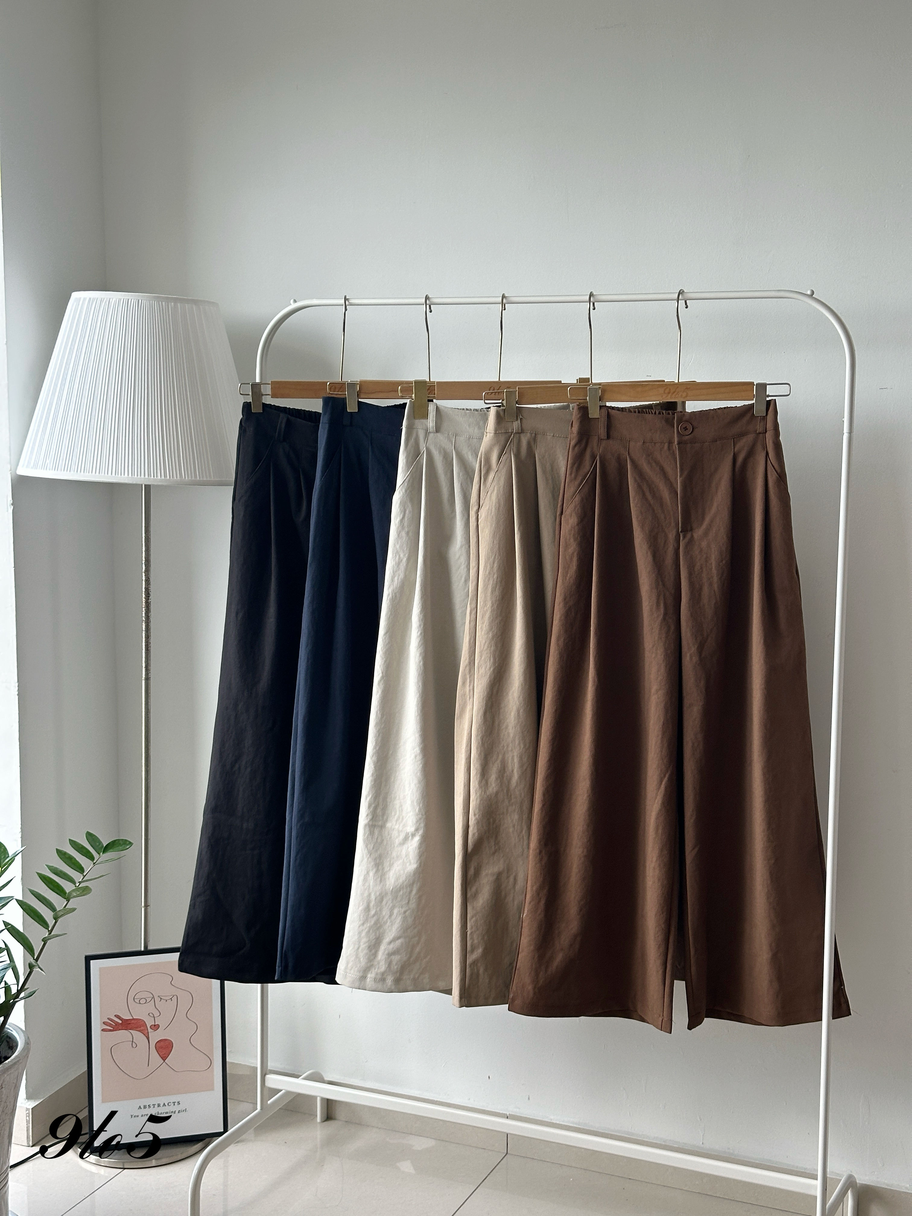 S1886 Wide Leg Long Pants - 5 Colors 