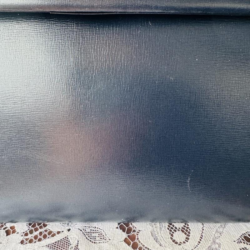 C.a. 1950-60s Elegant Navy Blue Structural Handbag with Golden Hardware (MT2123)