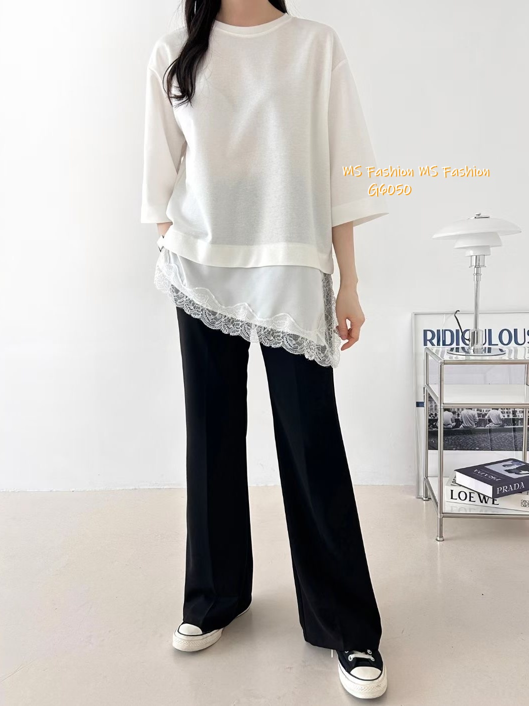 G6050 韓國🇰🇷拼lace腳top