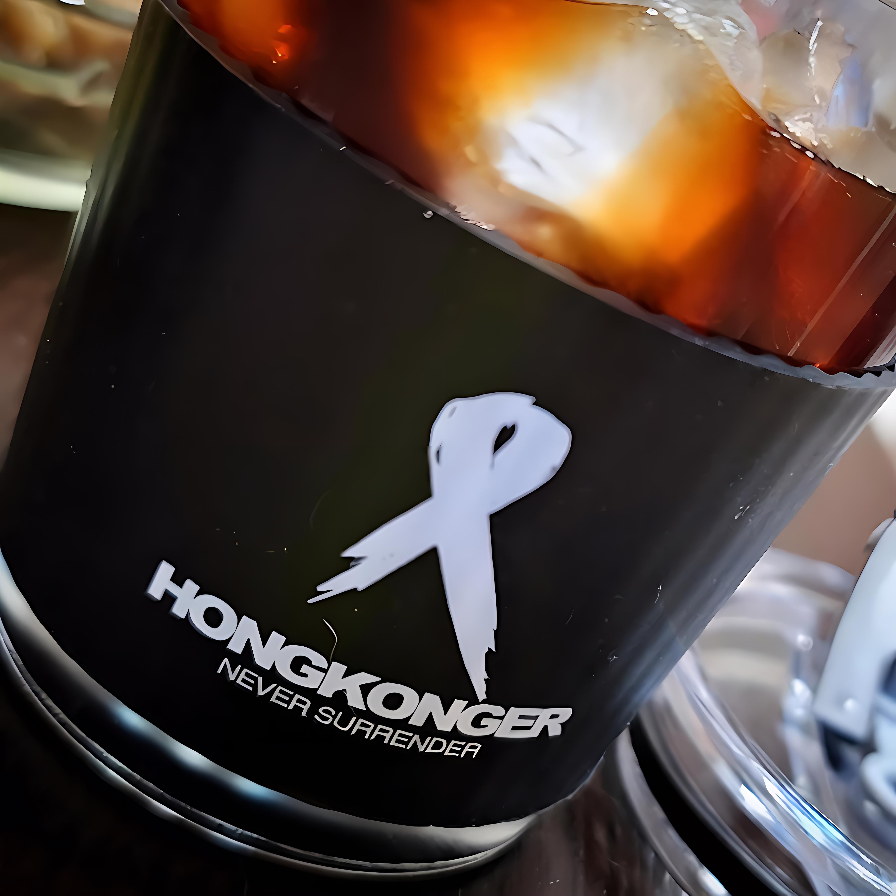 ​【HONGKONGER】Never Surrender 雙飲防燙隨行玻璃杯 (附獨立矽膠套)