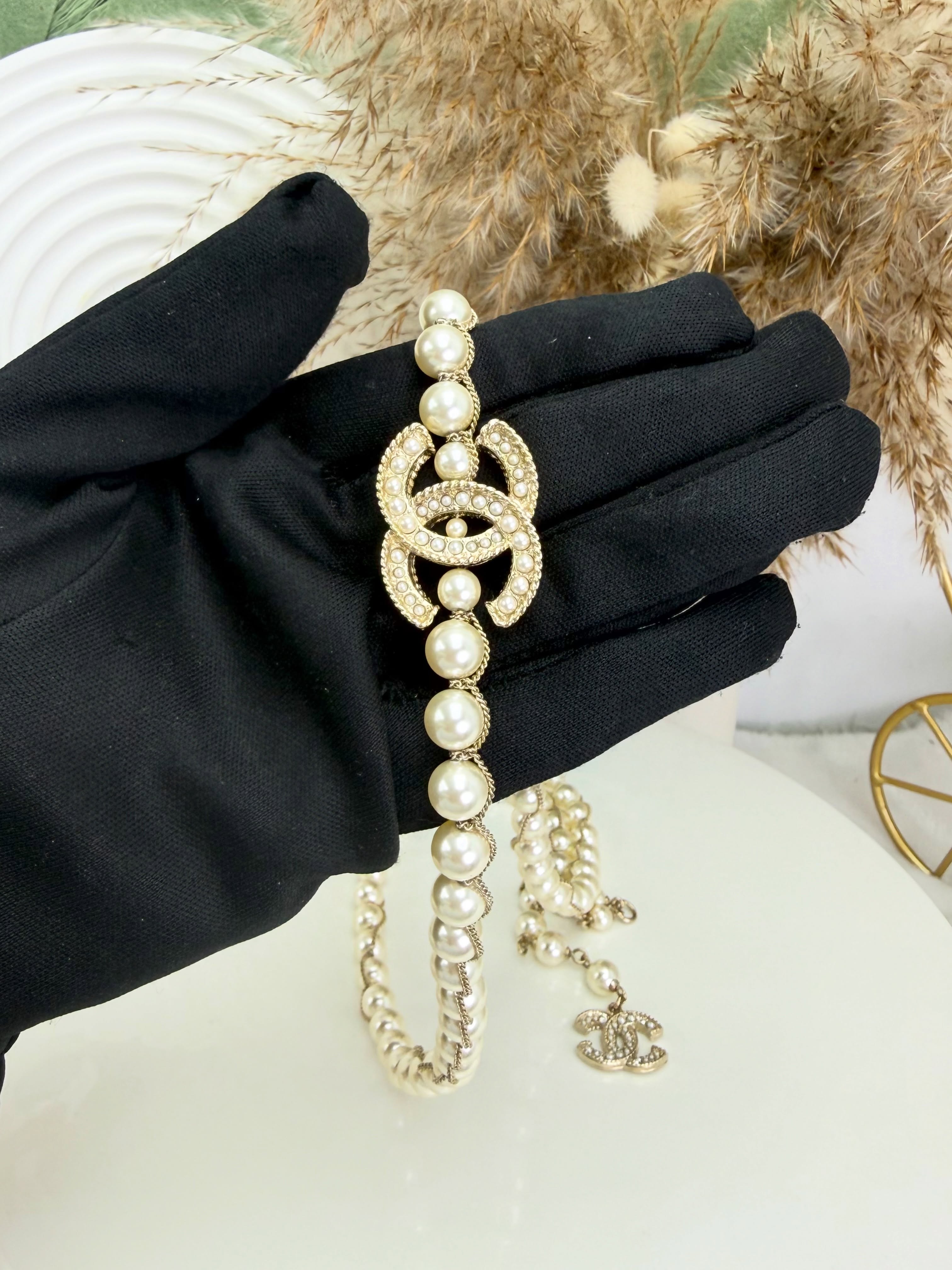 👜 PRE OWNED 🛍️🪎雙C珍珠頸鏈💎