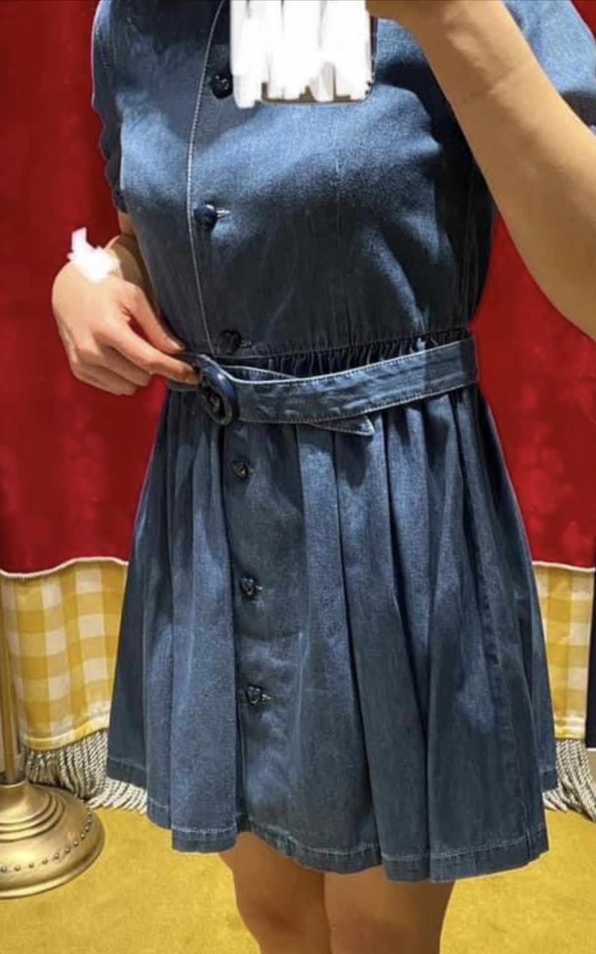 Gucci kids心心鈕牛仔連身裙