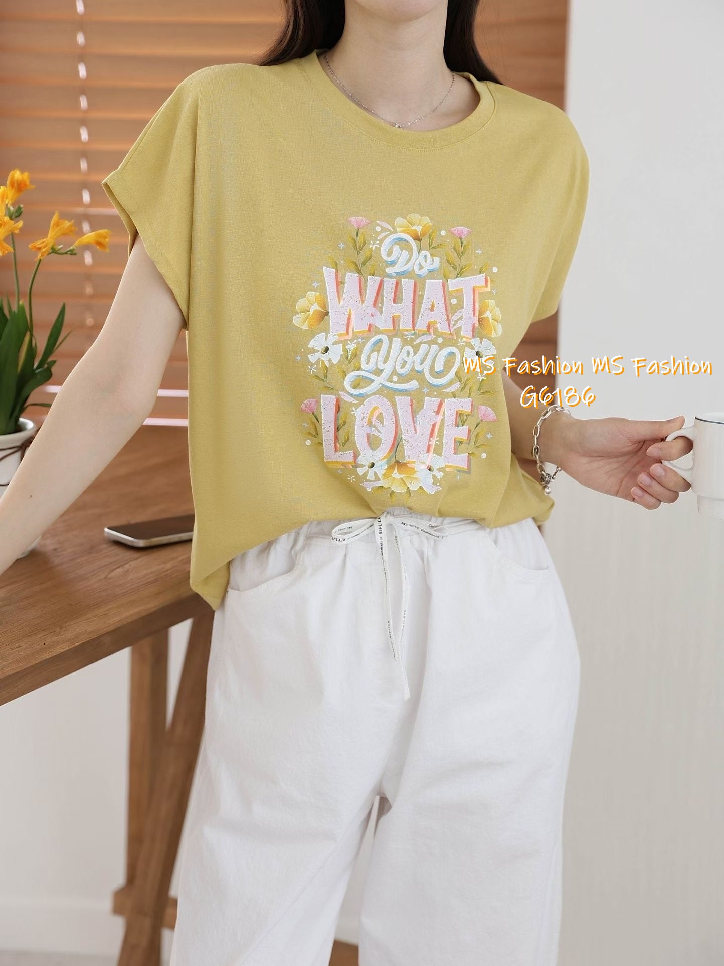 G6186 韓國🇰🇷花花字母靚print top