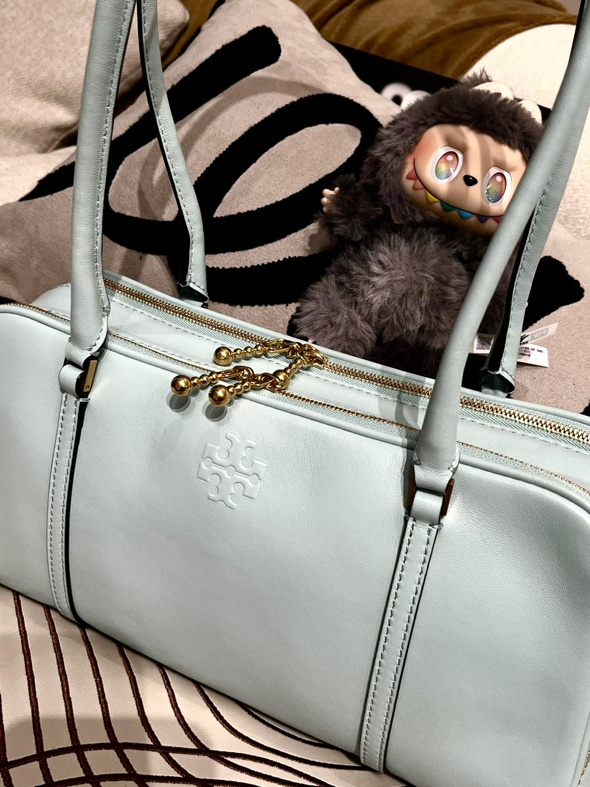 Tory Burch SMALL MARSHMALLOW SATCHEL shoulder bag hobo 100%Authentic,99%new ✅dust bag