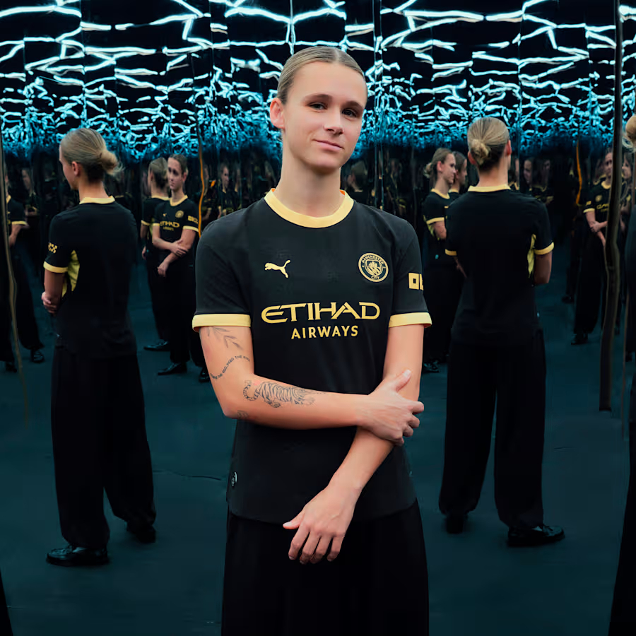 工業蜜蜂圖案 Puma Manchester City 曼城 2026-27 作客女裝球迷版球衣 (可加印字章) 784341