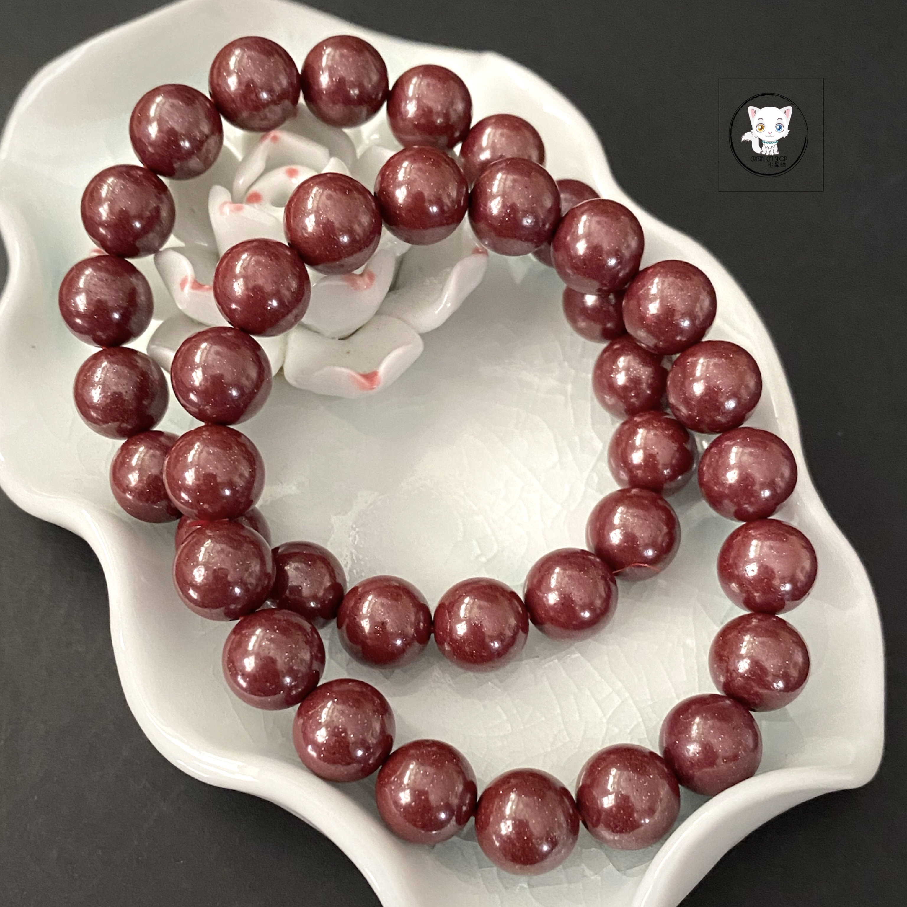 天然古法紫金硃砂手鏈 10mm