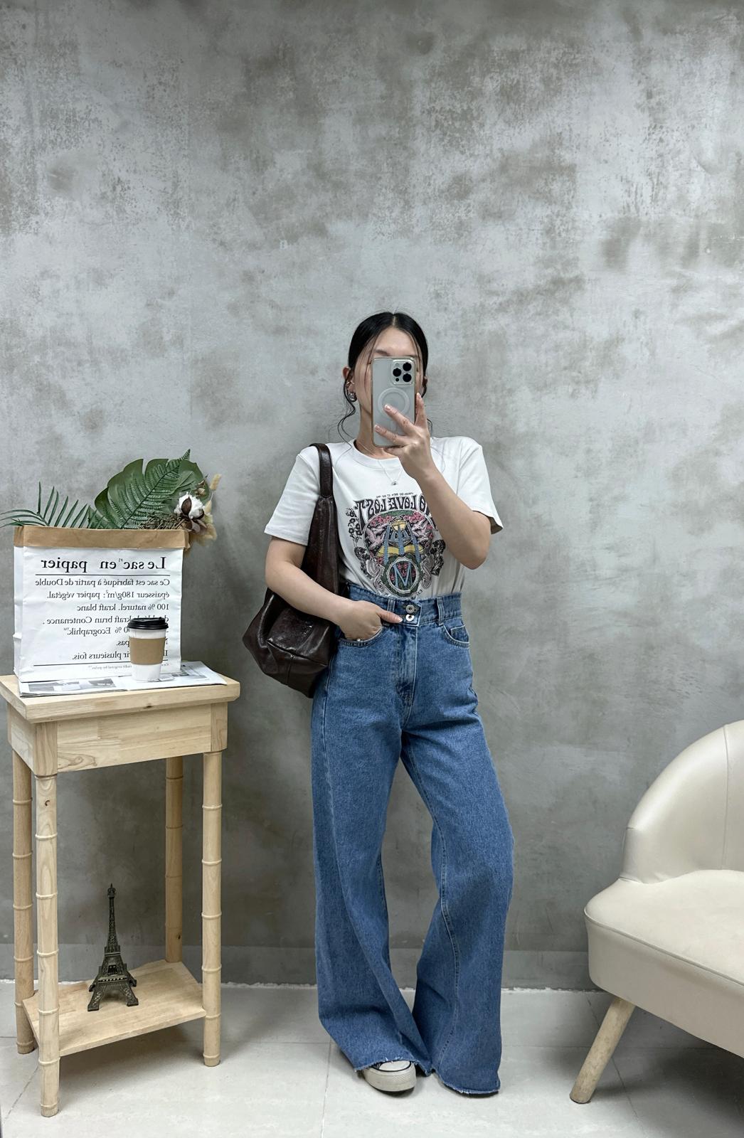 N07 復古花print Tee