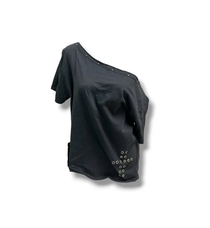 Cross Grommet Off Shoulder Top