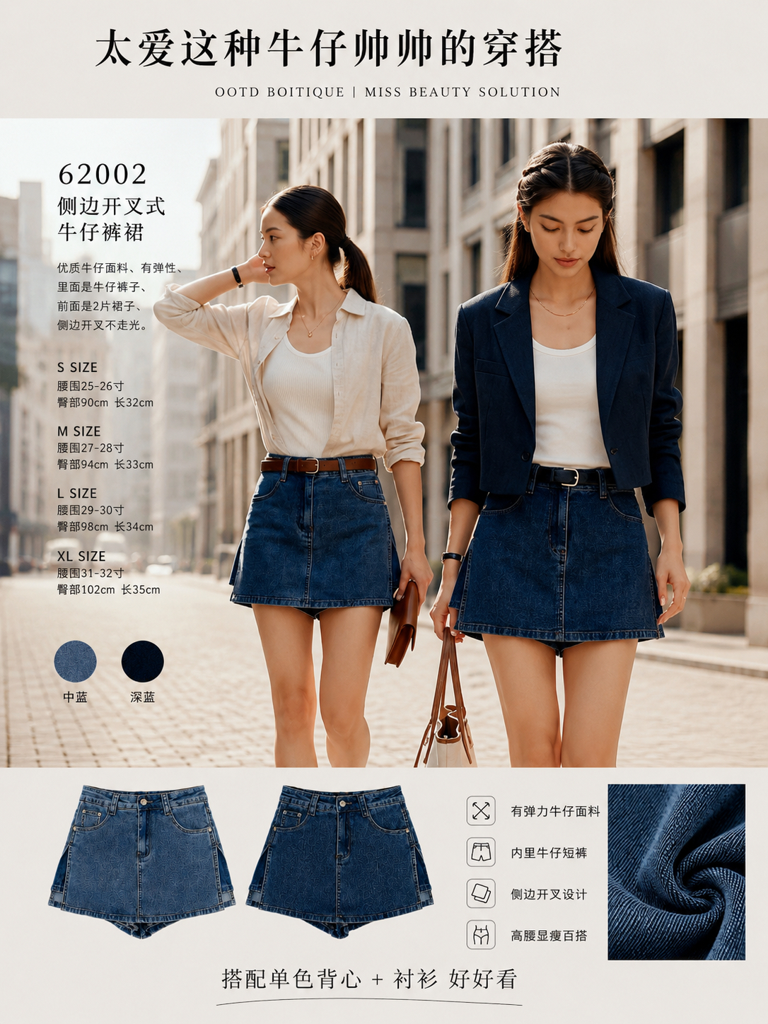 62002 PREMIUM JEANS SKIRTPANT
