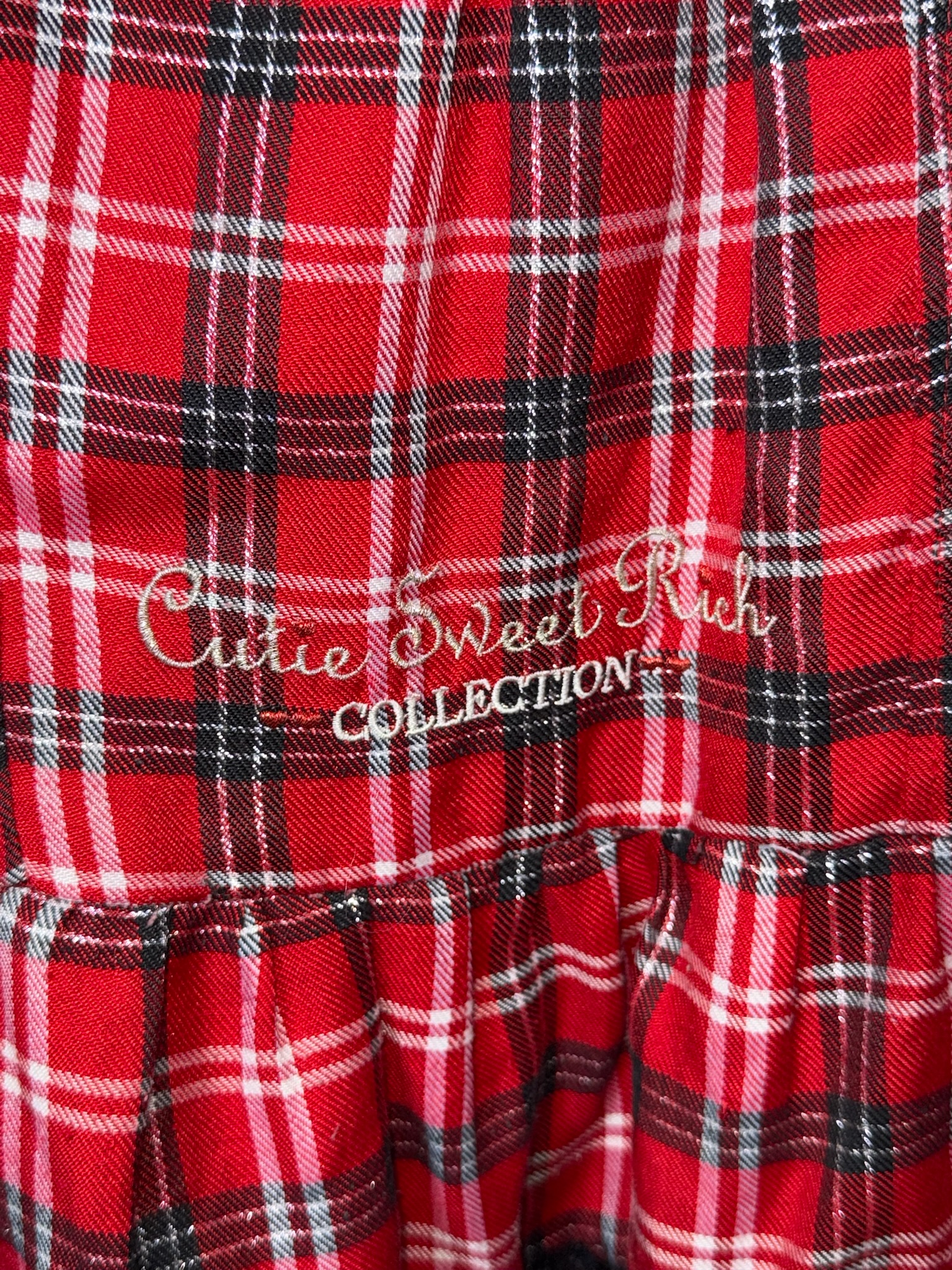 Gothic Lolita Red Checkered Lace-Trimmed Dress