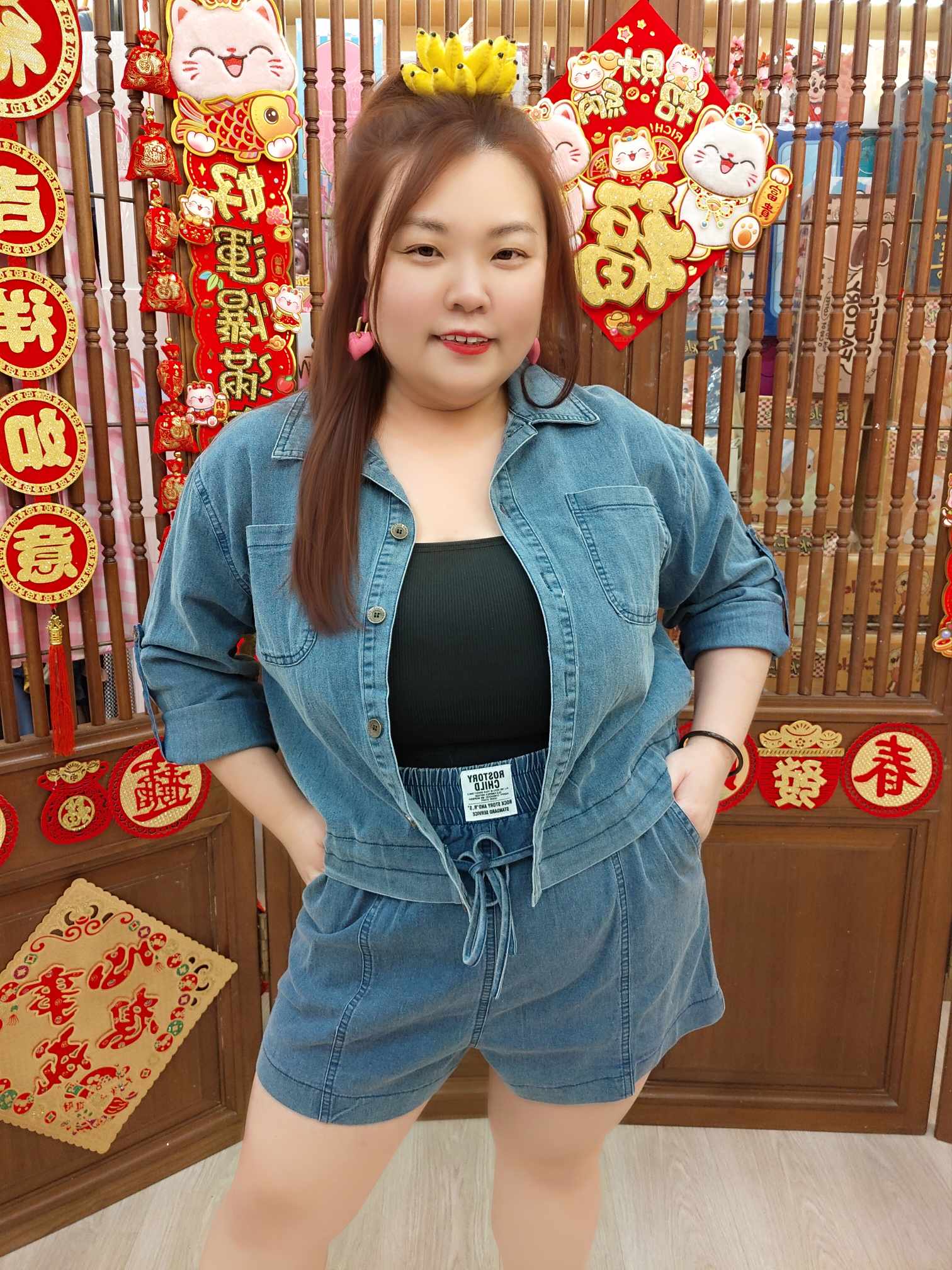 NBC02 TW#33771 牛仔简约设计裤子套装