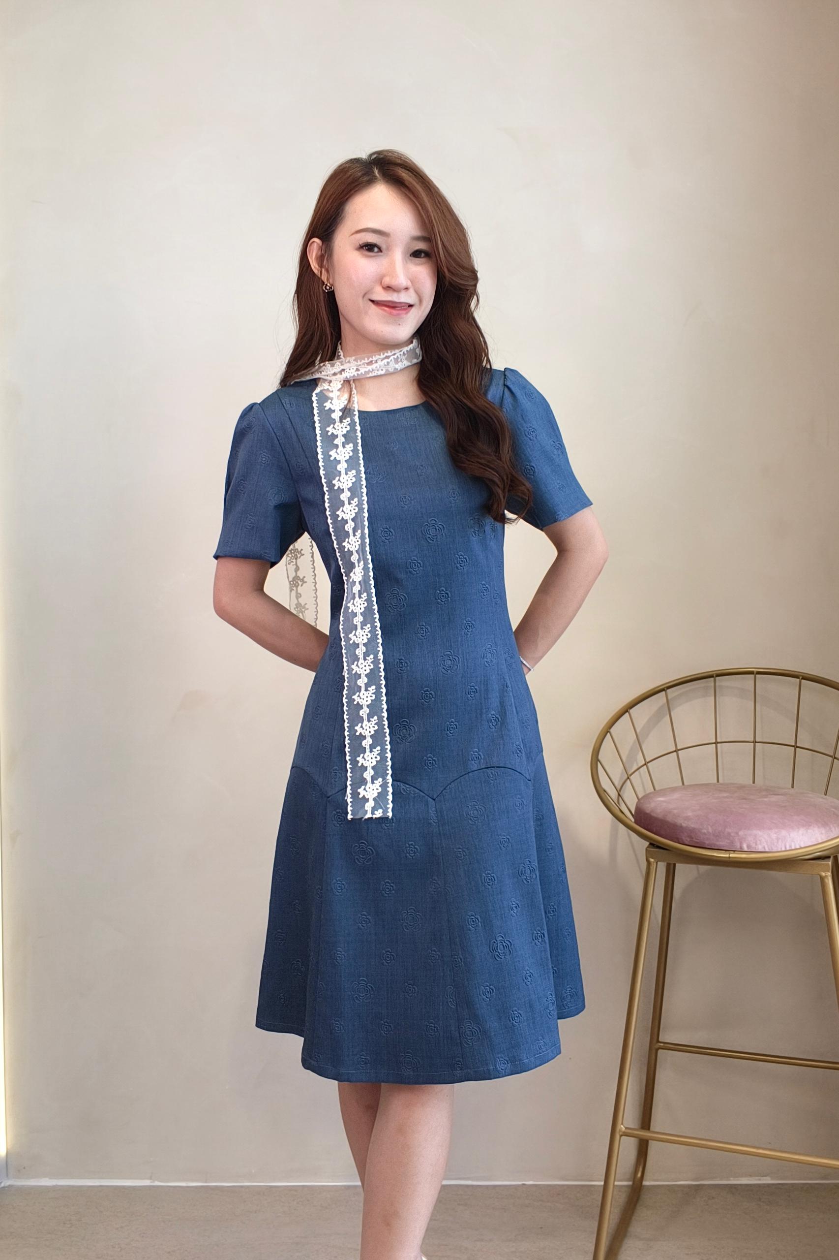25699 Rose Embossed Elegance Dress
