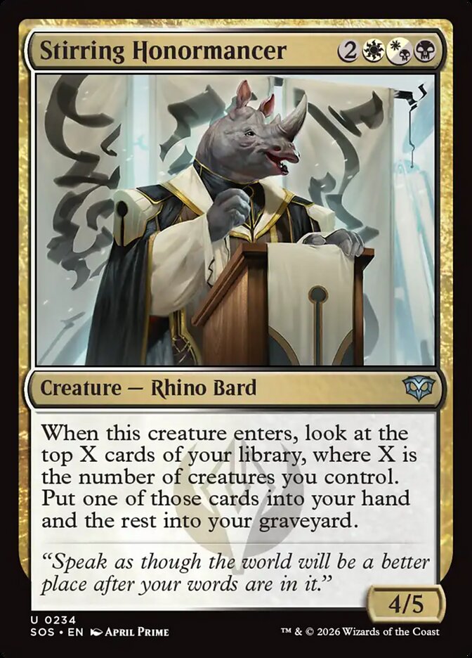 [EN] [Foil] Stirring Honormancer [SOS-234] U