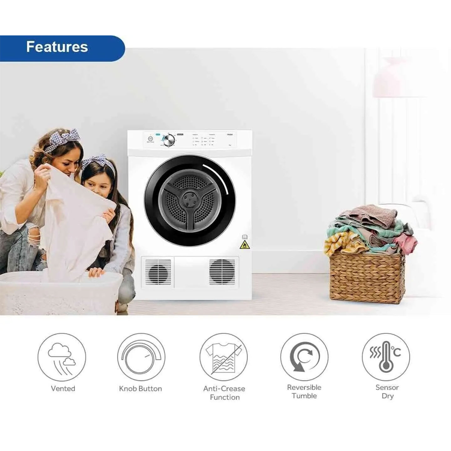 Haier 7kg Vented Dryer (HDV70A1)